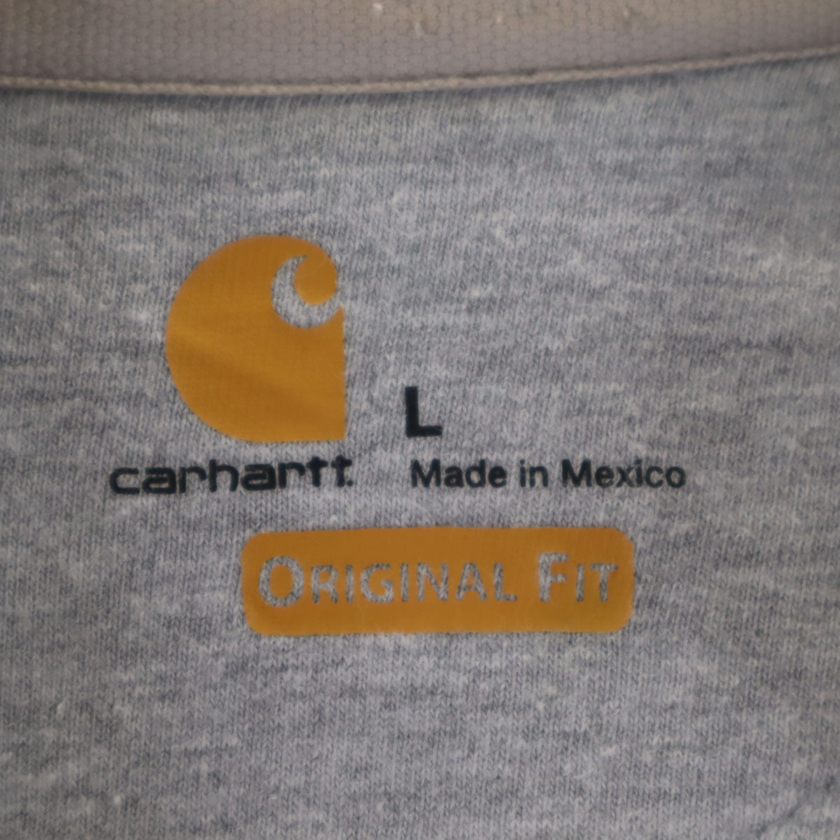 Carhartt カーハート 100617 企業モノ刺繍 長袖 ハーフジップ スウェットパーカー L グレー 裏起毛 メンズ