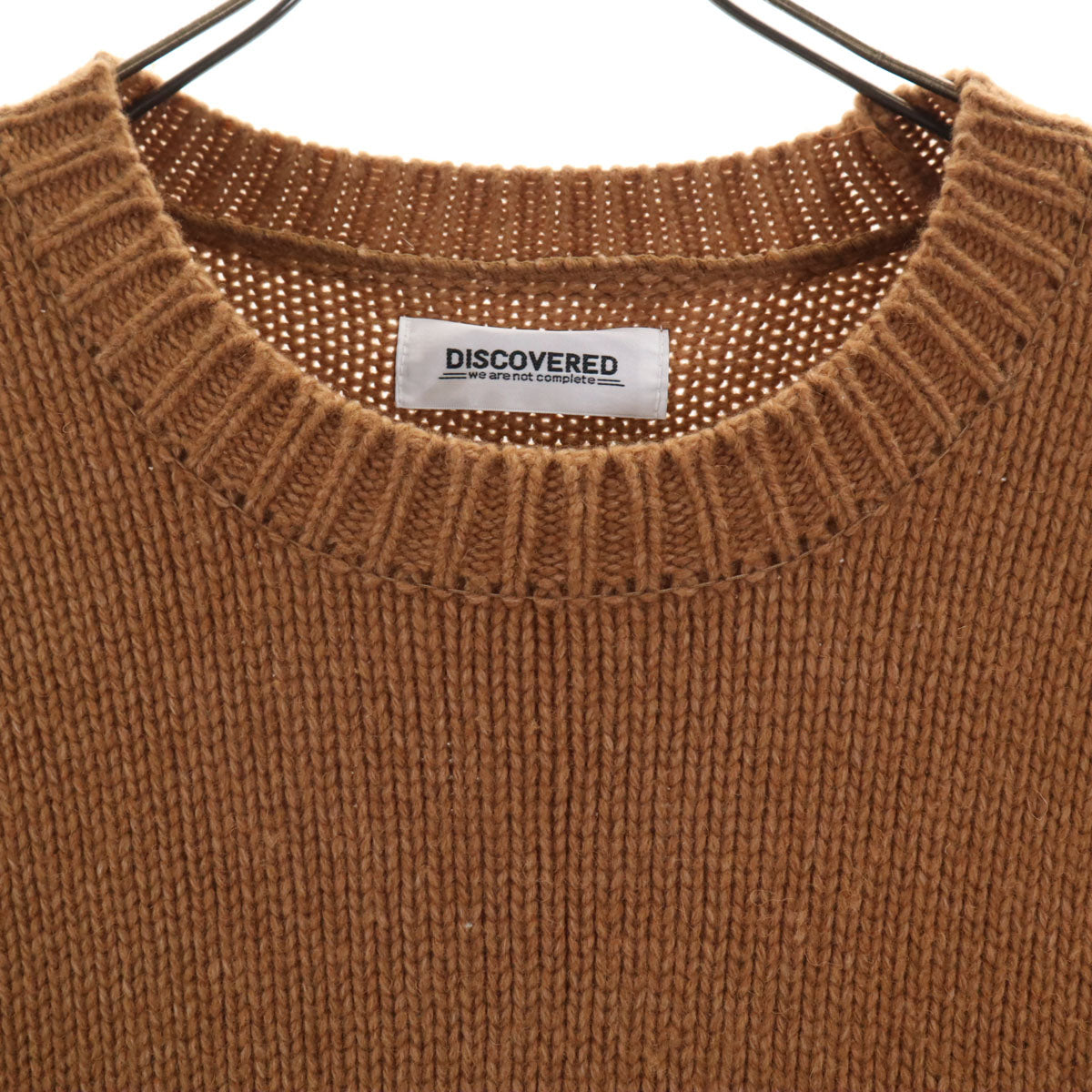 DISCOVERED ディスカバード 23AW 日本製 長袖 レザールーピング セーター 3 ブラウン ニット メンズ