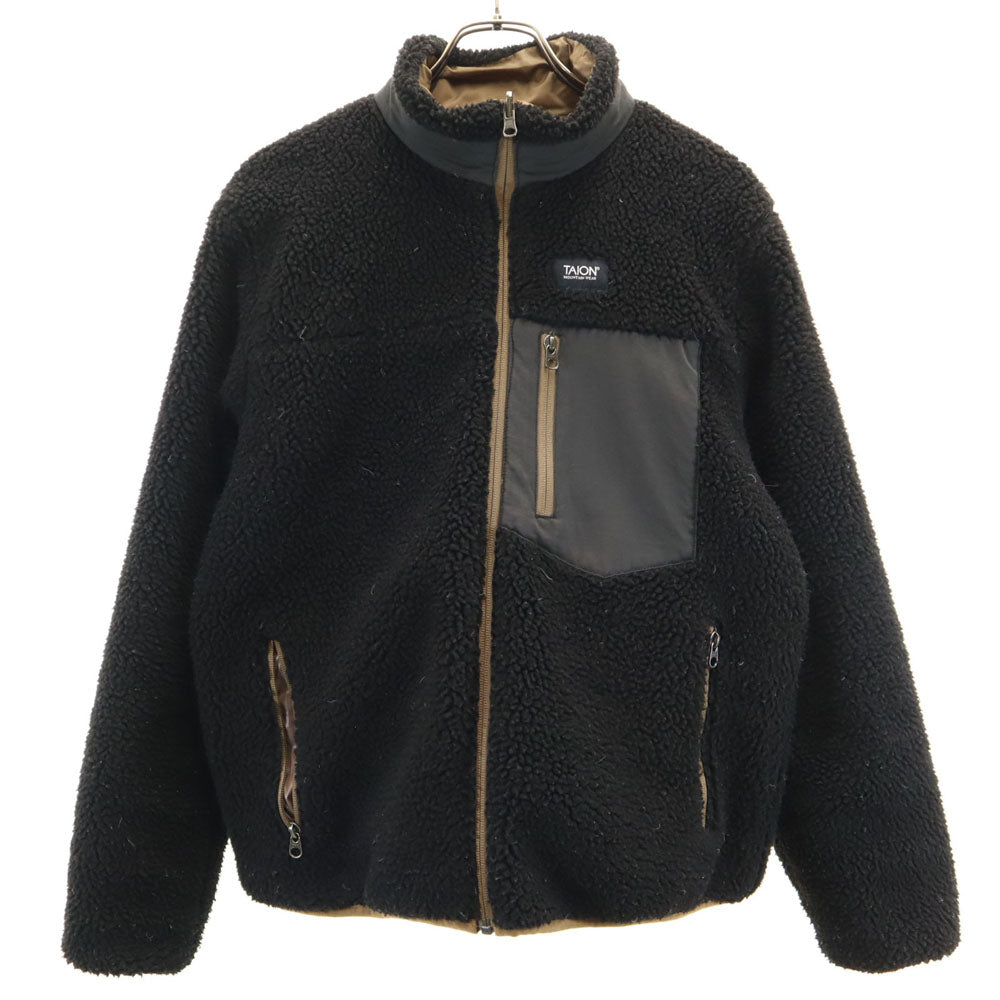 TAION タイオン リバーシブル キルティングジャケット L ブラウン ボア レディース