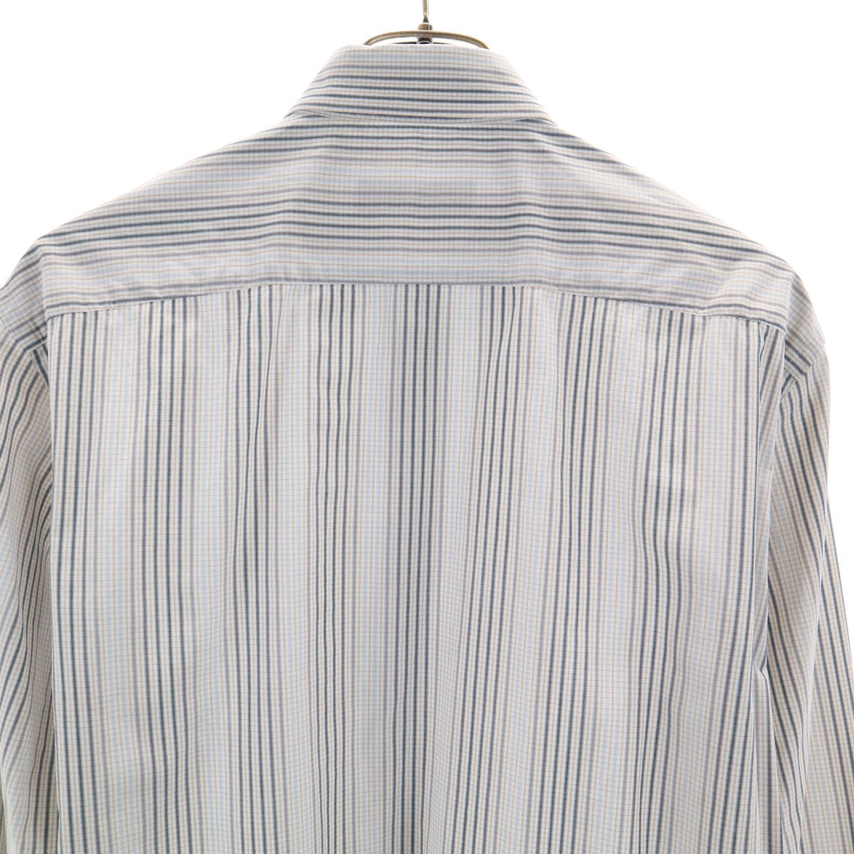 Salvatore Ferragamo サルヴァトーレフェラガモ イタリア製 チェック柄 長袖 ボタンダウンシャツ S ホワイト メンズ