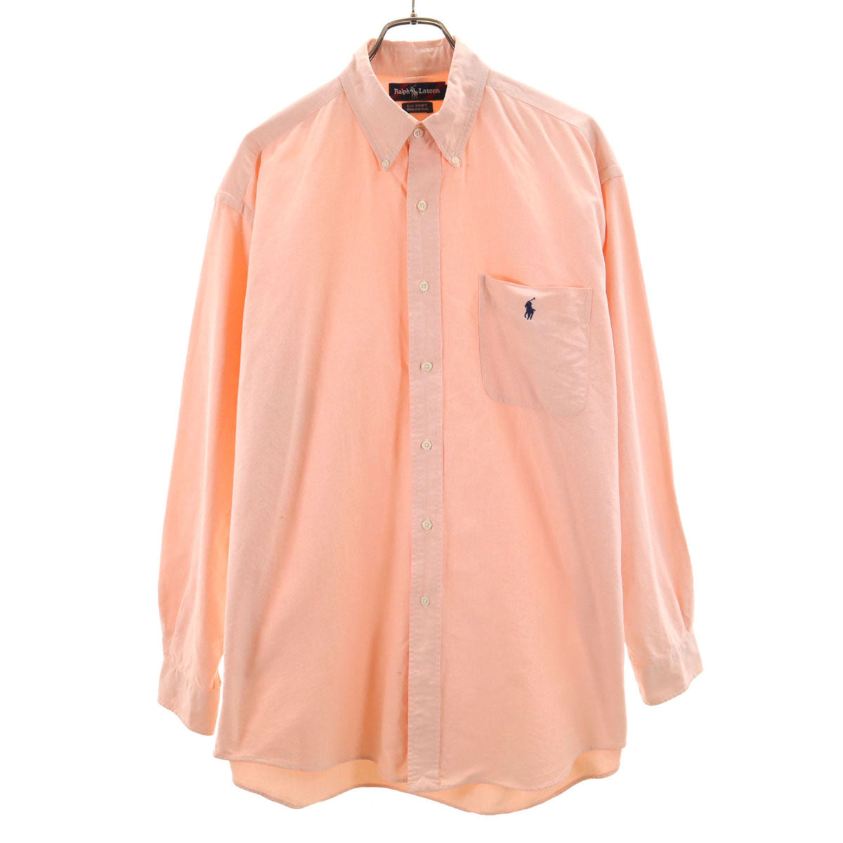 RALPH LAUREN ラルフローレン BIG SHIRT ビッグシャツ 長袖 オックスフォード ボタンダウンシャツ M サーモンピンク メンズ