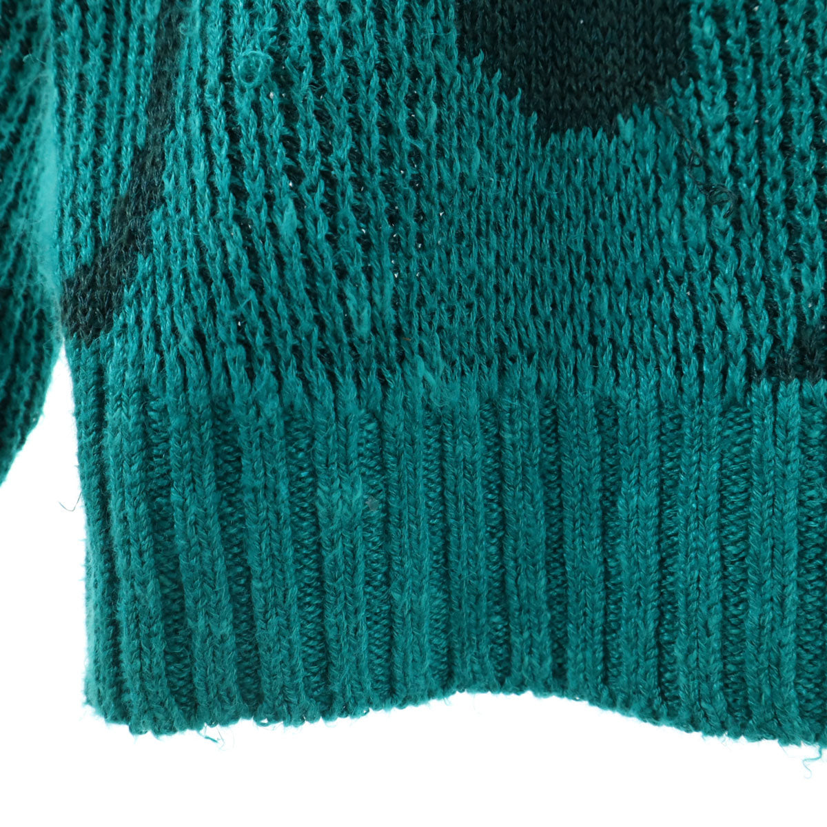 santa fe サンタフェ 90s オールド 総柄 長袖 ニット 40/3 エメラルドグリーン セーター メンズ