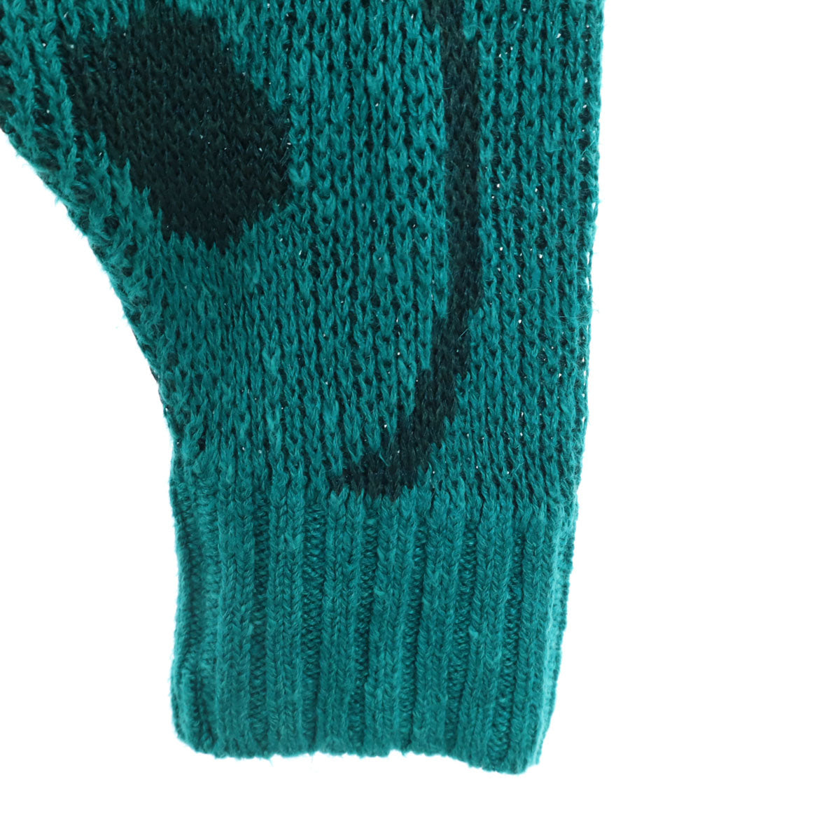 santa fe サンタフェ 90s オールド 総柄 長袖 ニット 40/3 エメラルドグリーン セーター メンズ