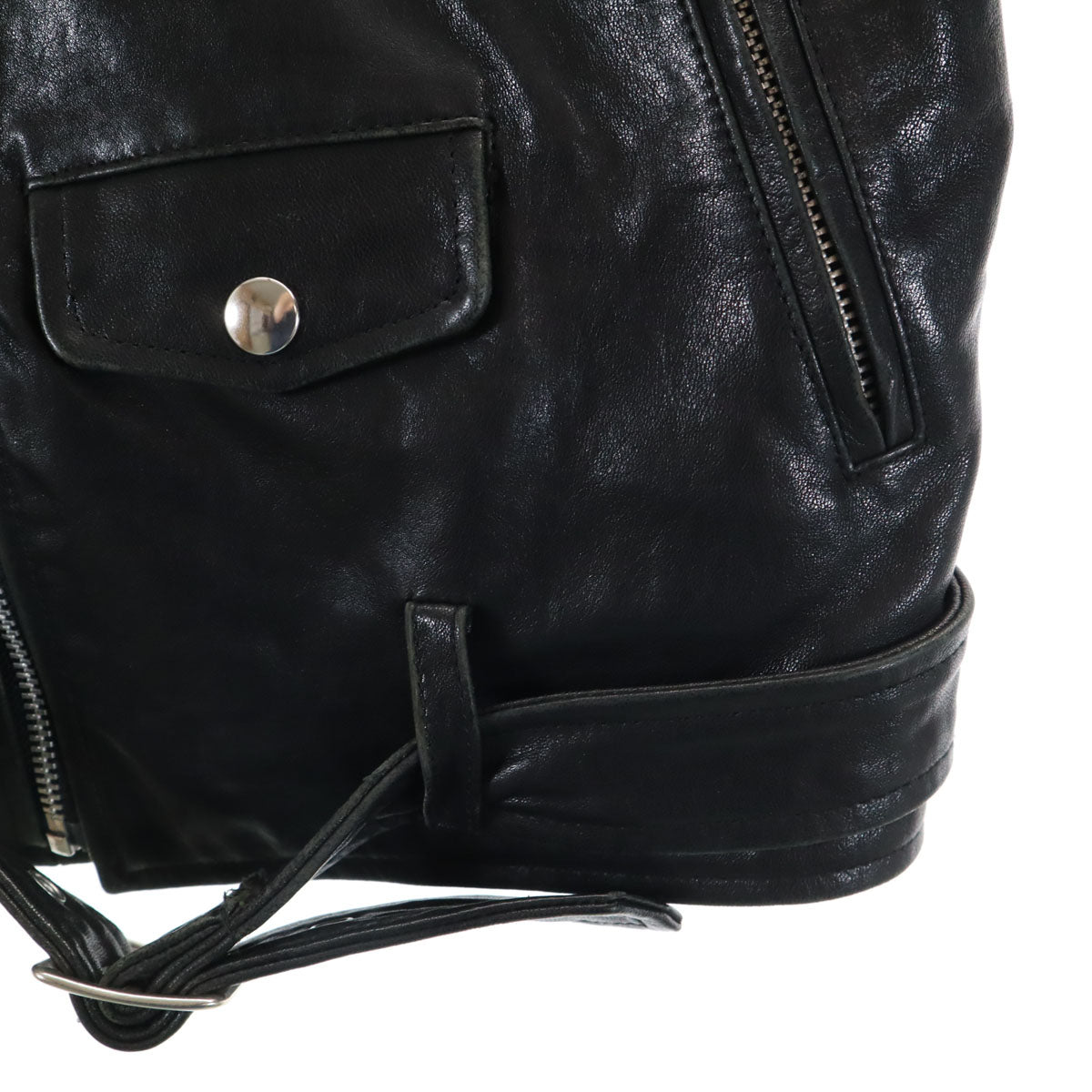 beautiful people for UNITED ARROWS ビューティフルピープルフォーユナイテッドアローズ 羊革レザー ダブルライダースジャケット 150 ブラック キッズ