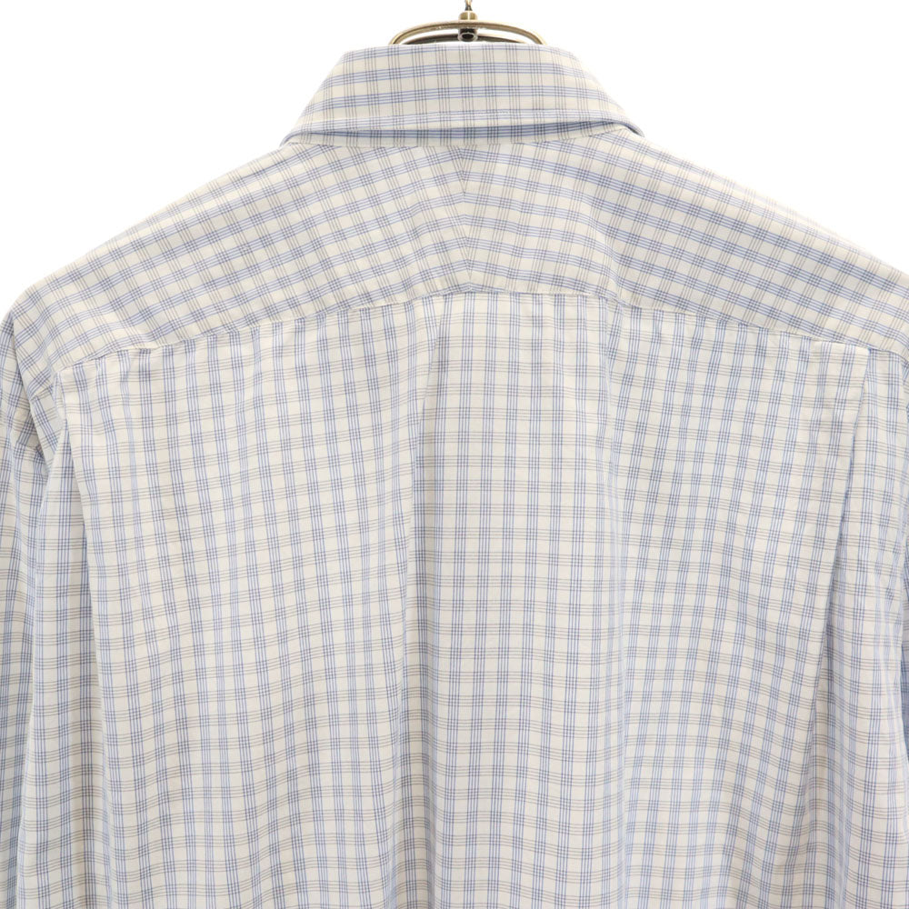 エルメス フランス製 チェック柄 長袖 ボタンダウンシャツ 42 ホワイト 他 HERMES メンズ