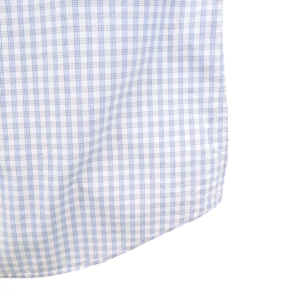 エルメス フランス製 チェック柄 長袖 ボタンダウンシャツ 42 ホワイト 他 HERMES メンズ