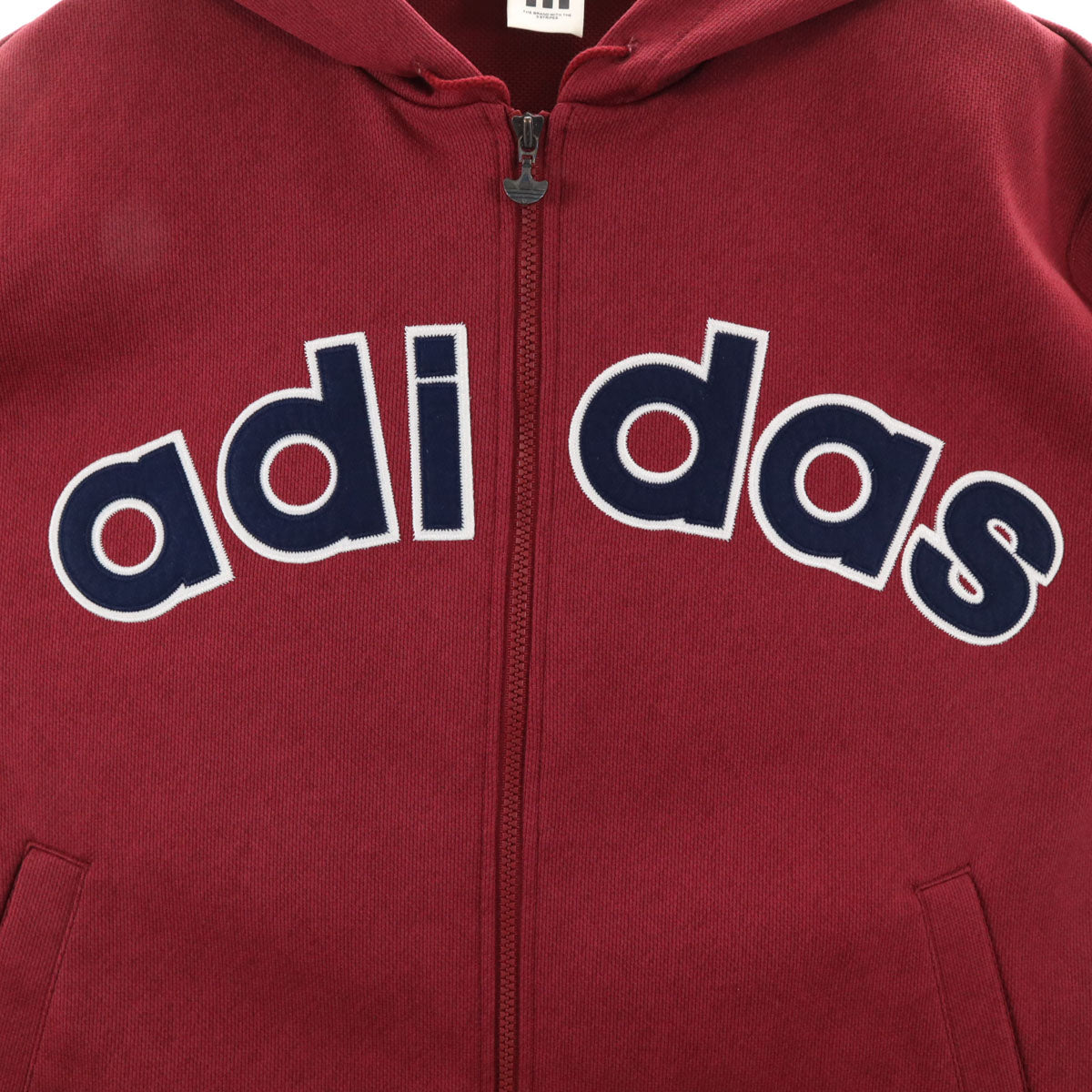 adidas アディダス 90s 日本製 オールド 長袖 ジップパーカー S-M ボルドー デサント メンズ