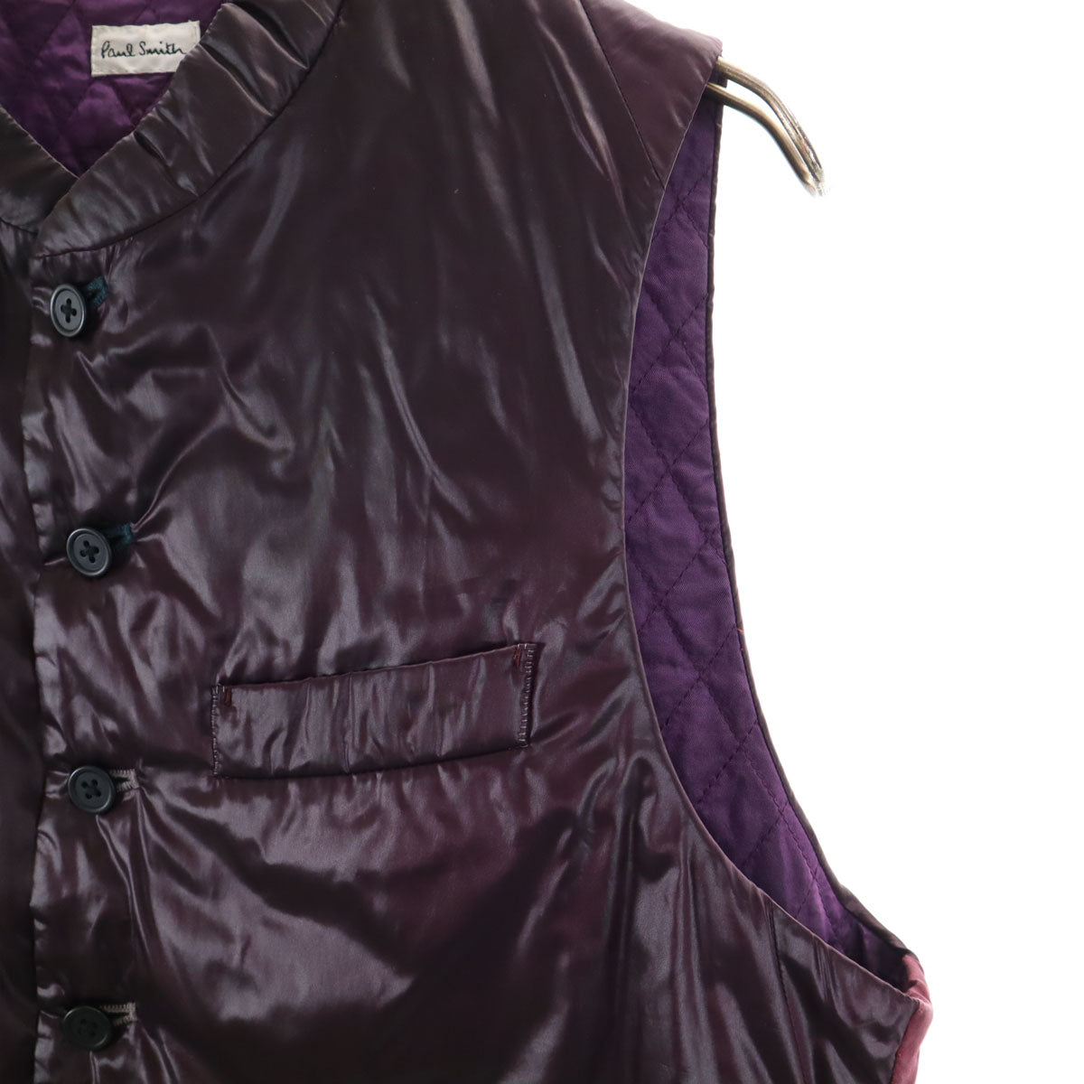 Paul Smith ポールスミス ジレ 中綿ベスト L 赤紫 メンズ