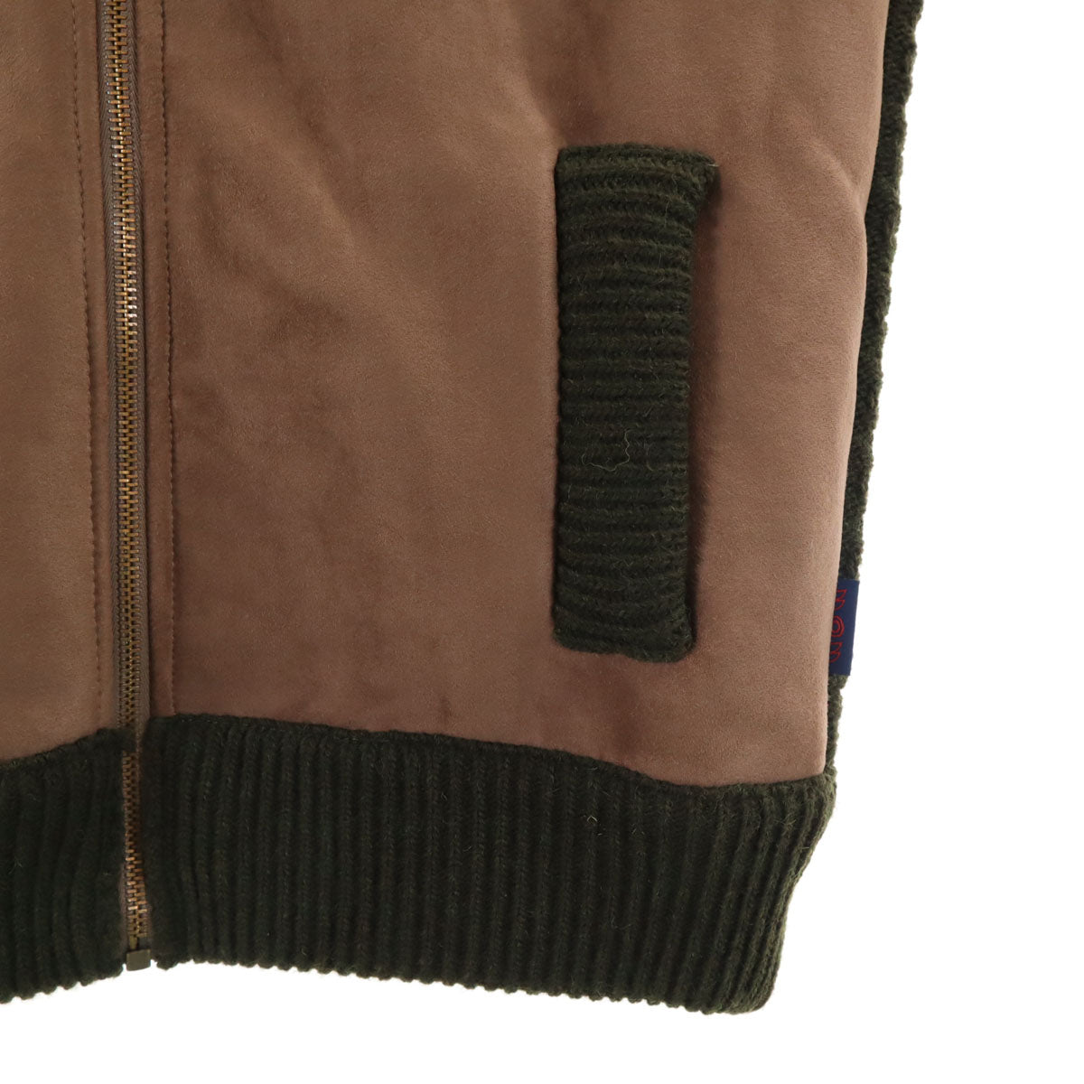 BOB ボブ イタリア製 フェイクスエード切替 ニットジャケット M ブラウン メンズ