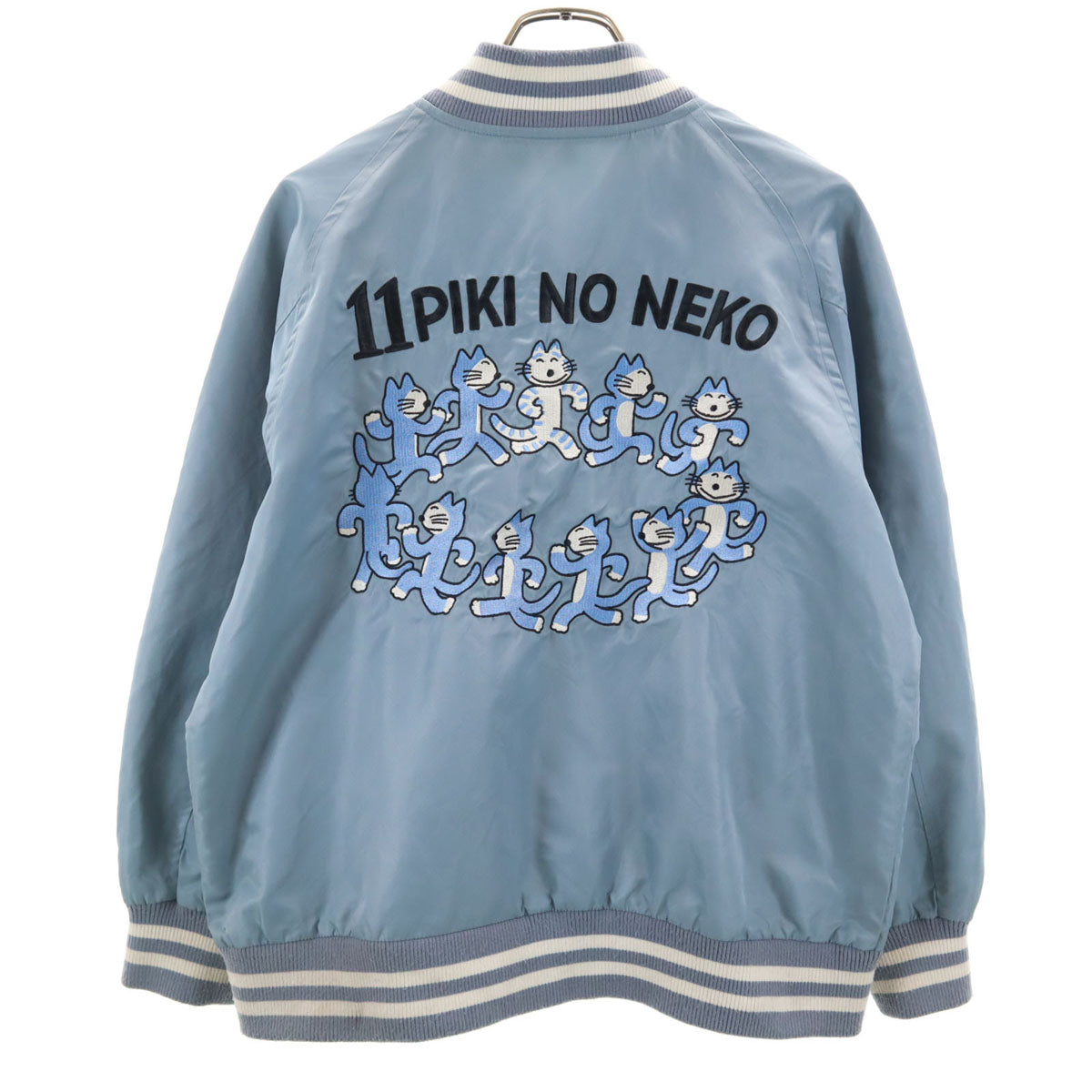 graniph グラニフ 11ぴきのねこ コラボ バック刺繍 ボンバー ジャケット S ブルーグレー ユニセックス メンズ