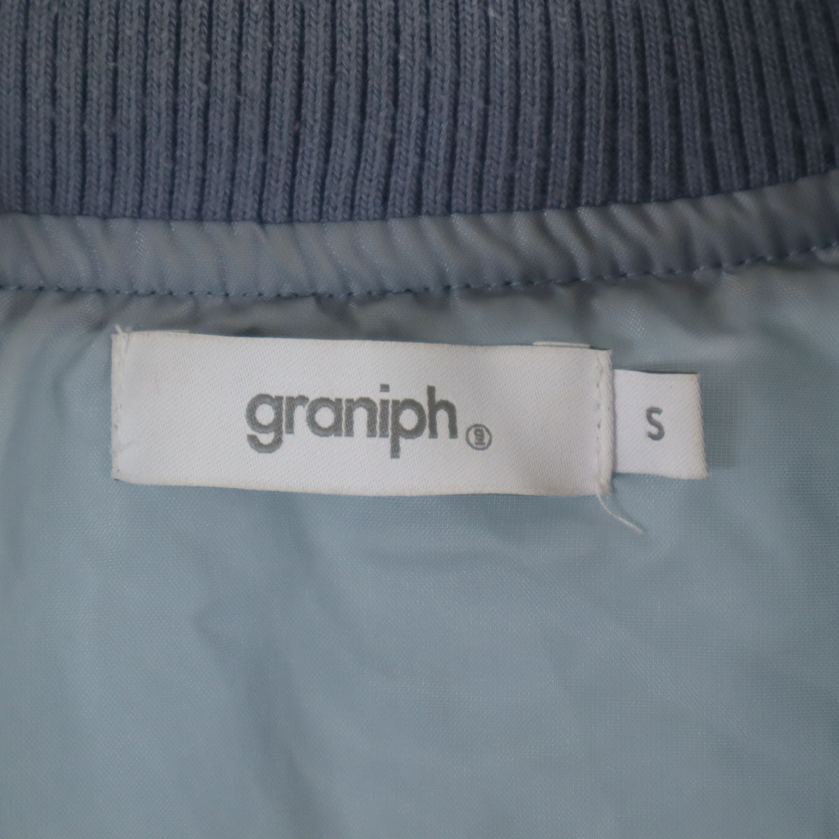 graniph グラニフ 11ぴきのねこ コラボ バック刺繍 ボンバー ジャケット S ブルーグレー ユニセックス メンズ