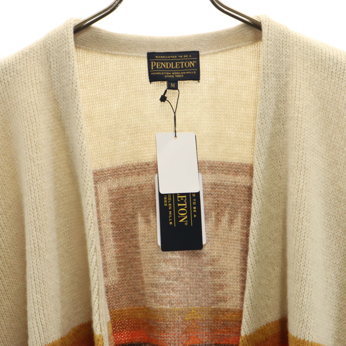 未使用 PENDLETON ペンドルトン ウールブレンド 長袖 カーディガン M ベージュ メンズ