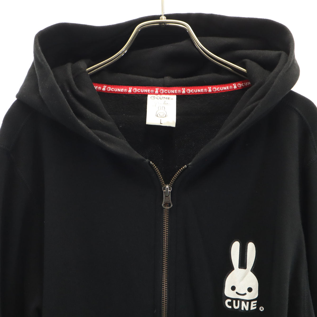CUNE キューン 長袖 スウェット ジップパーカー L 黒 裏起毛 メンズ