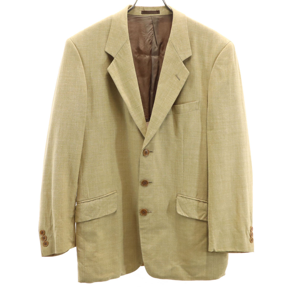 Paul Smith ポールスミス 日本製 リネンブレンド テーラードジャケット M ベージュ ErmenegildoZegna メンズ