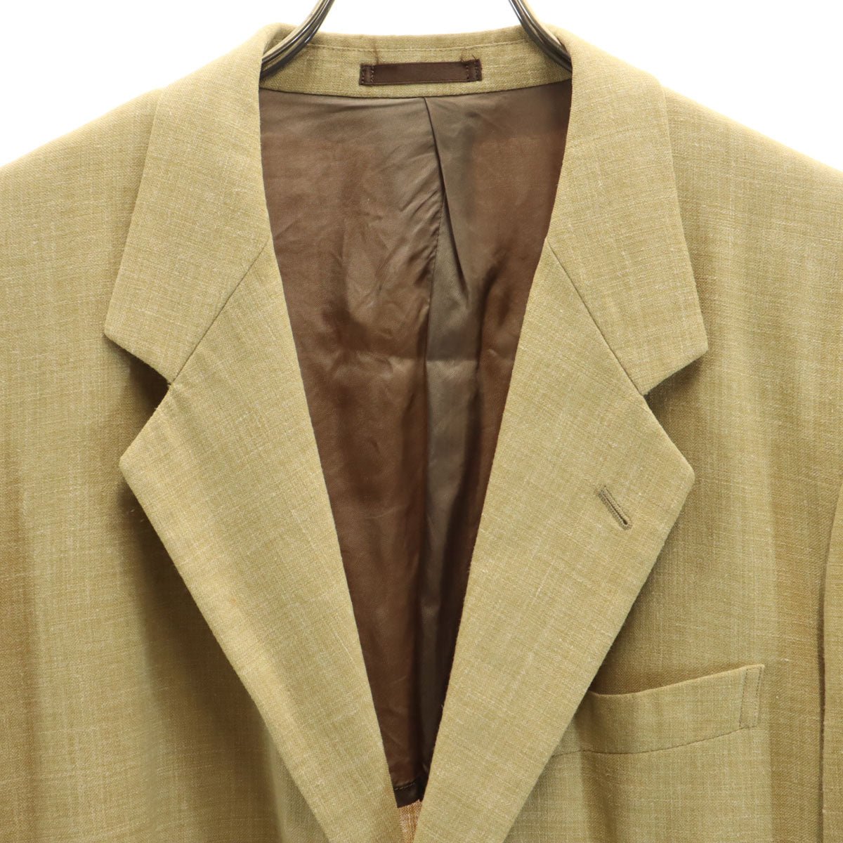 Paul Smith ポールスミス 日本製 リネンブレンド テーラードジャケット M ベージュ ErmenegildoZegna メンズ