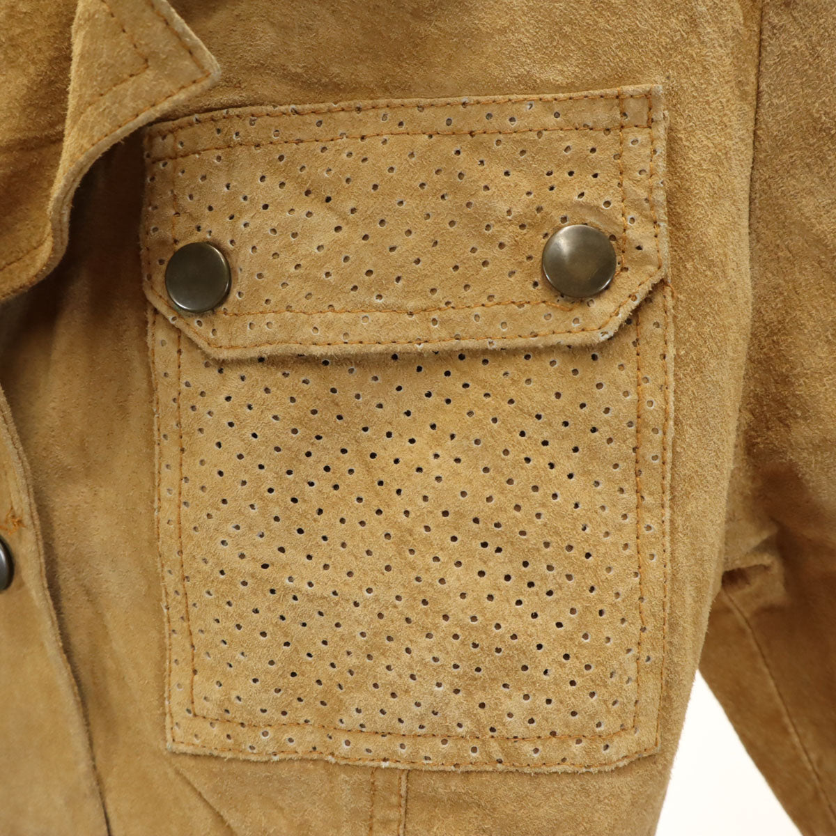 70s 80s ヴィンテージ スウェード ジャケット キャメル レディース