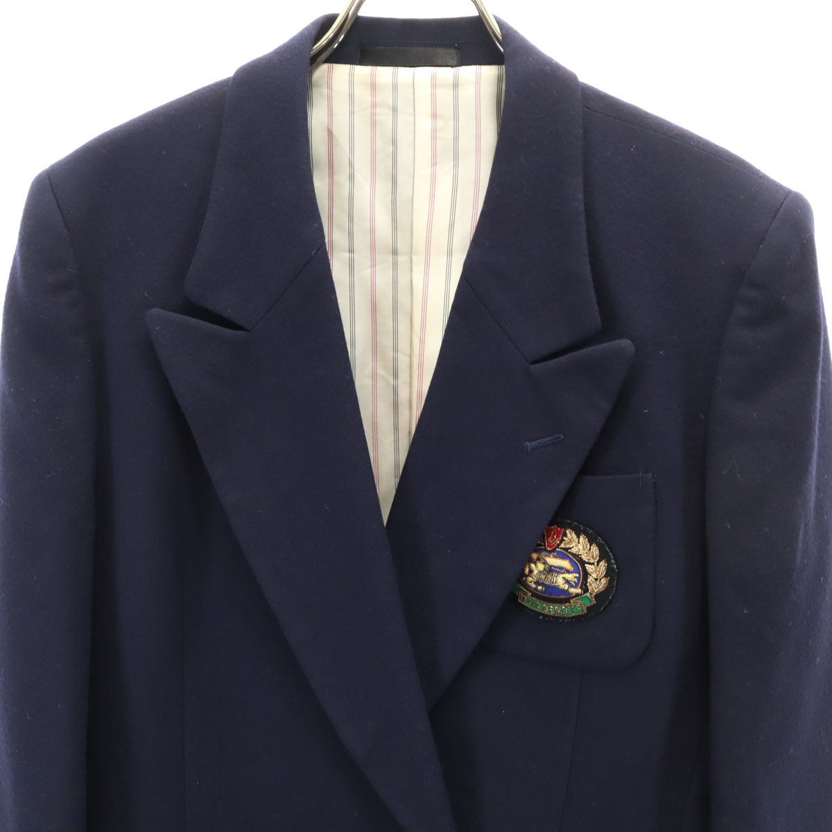 Burberrys バーバリーズ 90s ウール オールド 金ボタン 紺ブレ テーラードジャケット 7AR ネイビー レディース