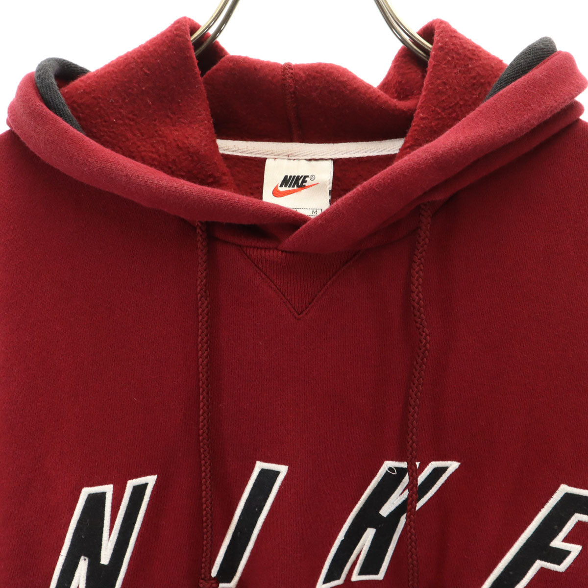 NIKE ナイキ 90s 00s オールド 白タグ 長袖 パーカー M バーガンディー 裏起毛 メンズ