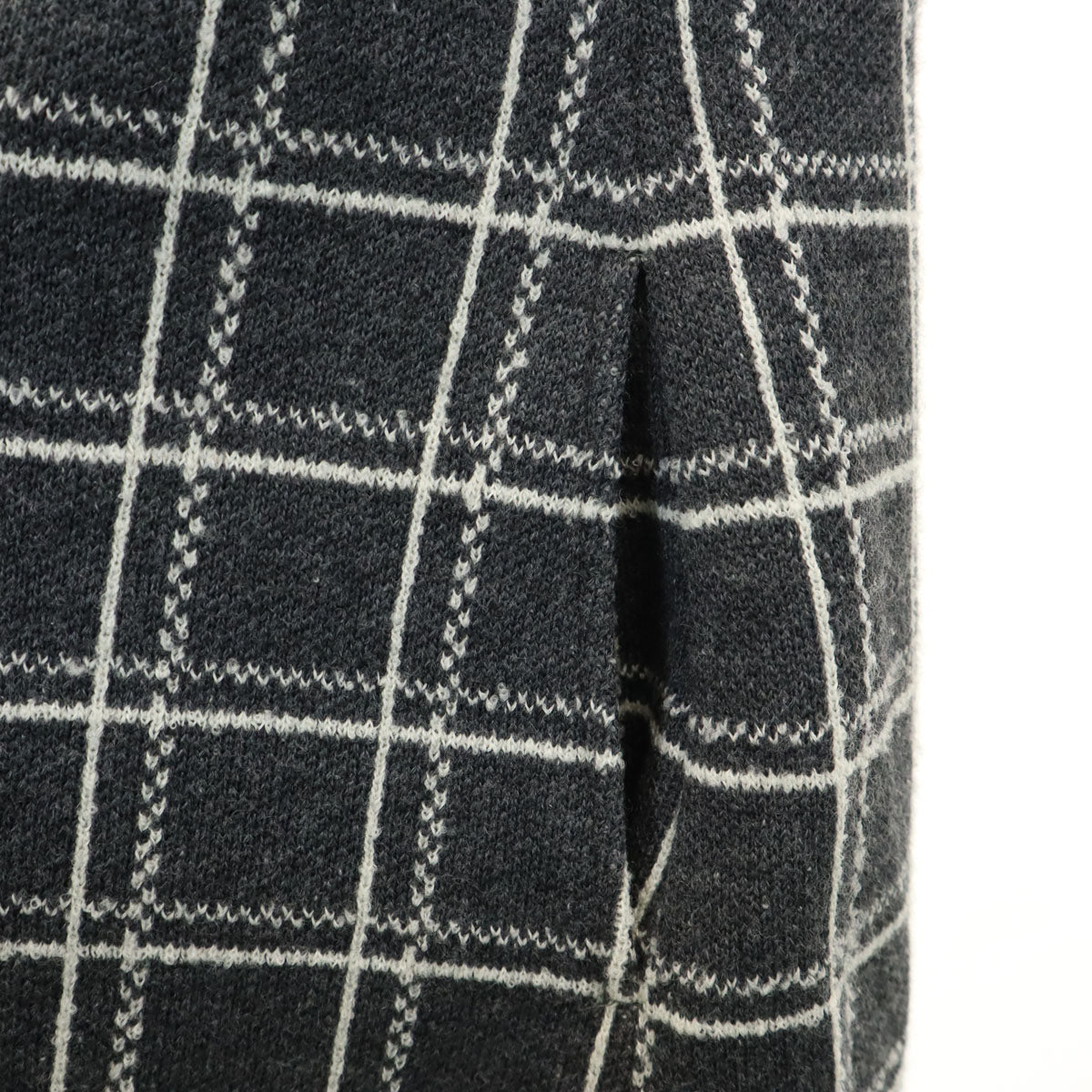 FOXEY フォクシー ウール 長袖 切替 ワンピース 38 グレー系 レディース