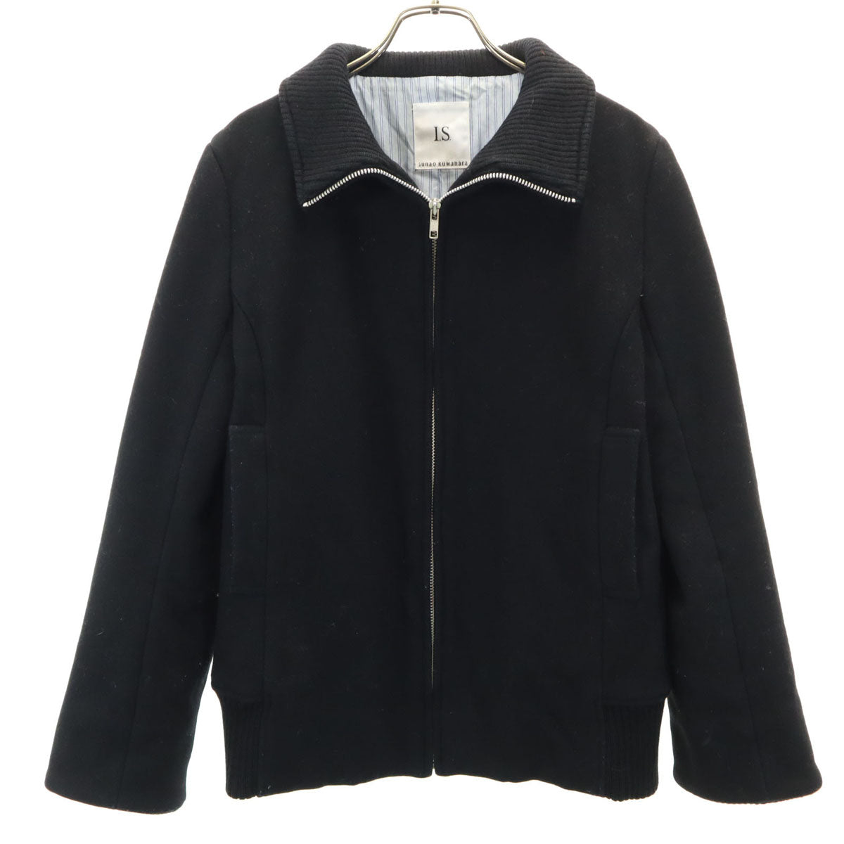 I.S. アイエス SUNAO KUWAHARA 日本製 ウールブレンド ジップジャケット M ブラック系 メンズ
