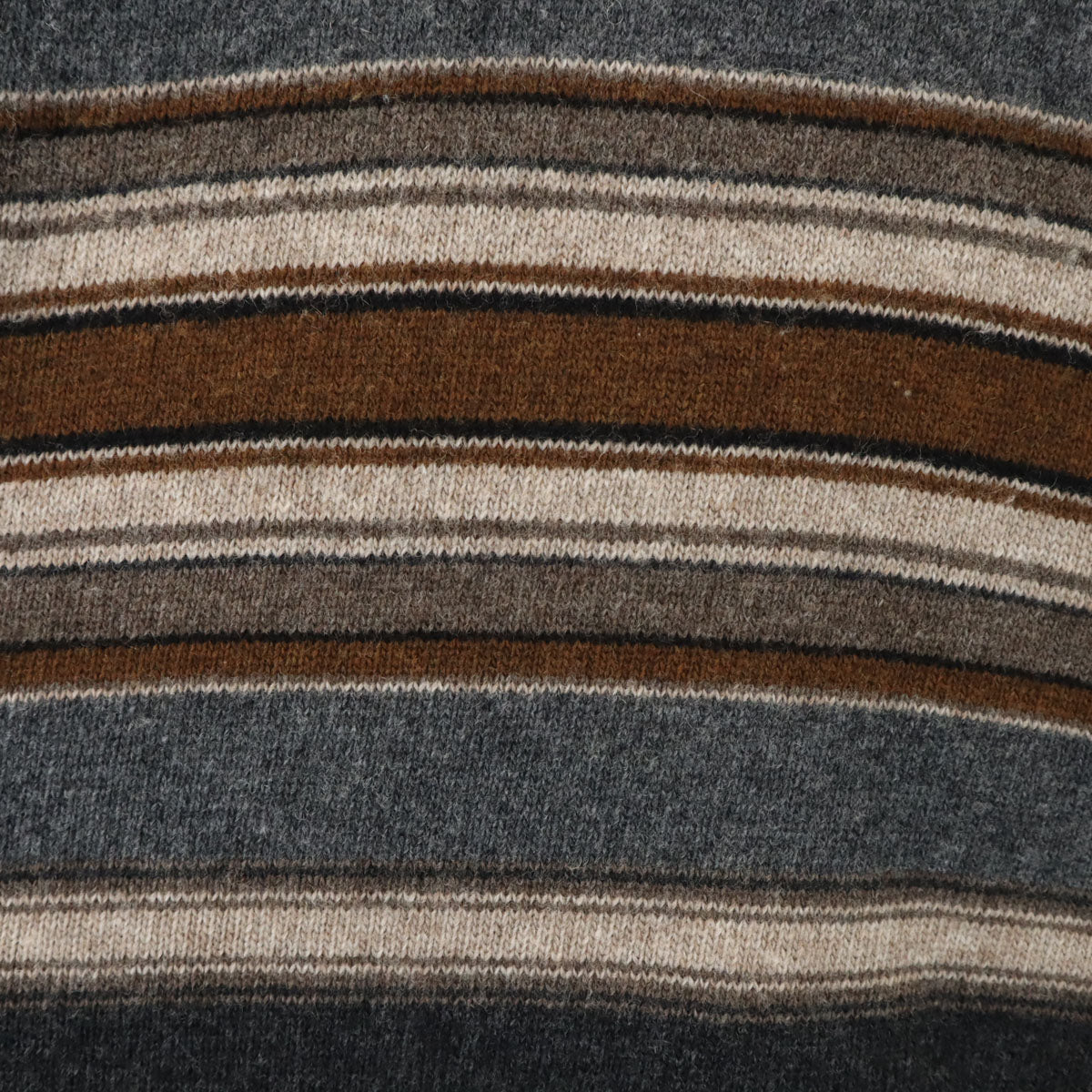 WEEKENDS ウィークエンド Max Mara ボーダー 長袖 裾フリンジ ハイネック セーター L グレー系 ニット メンズ