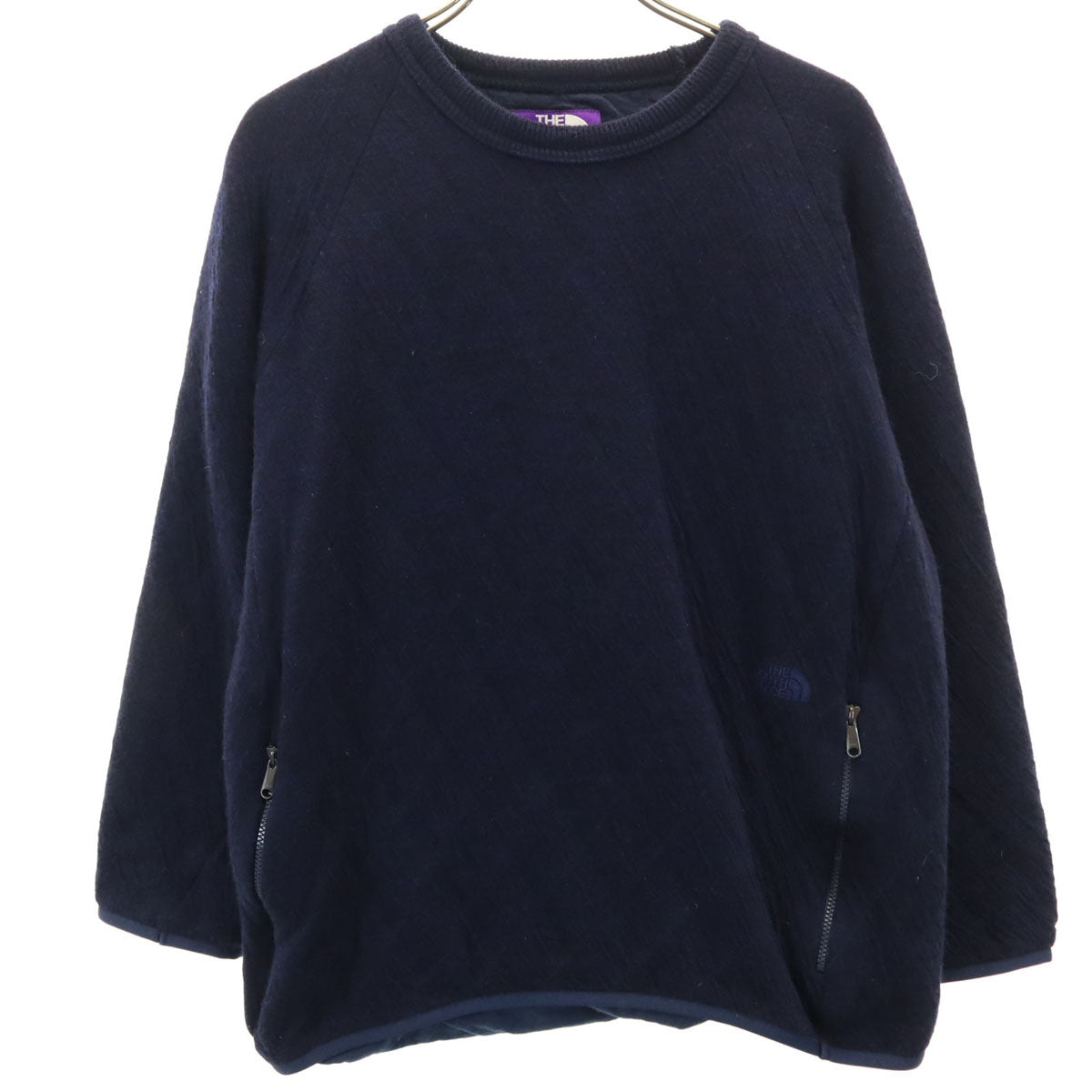 THE NORTH FACE ノースフェイス アウトドア 日本製 長袖 セーター L ネイビー系 NT6654N レディース