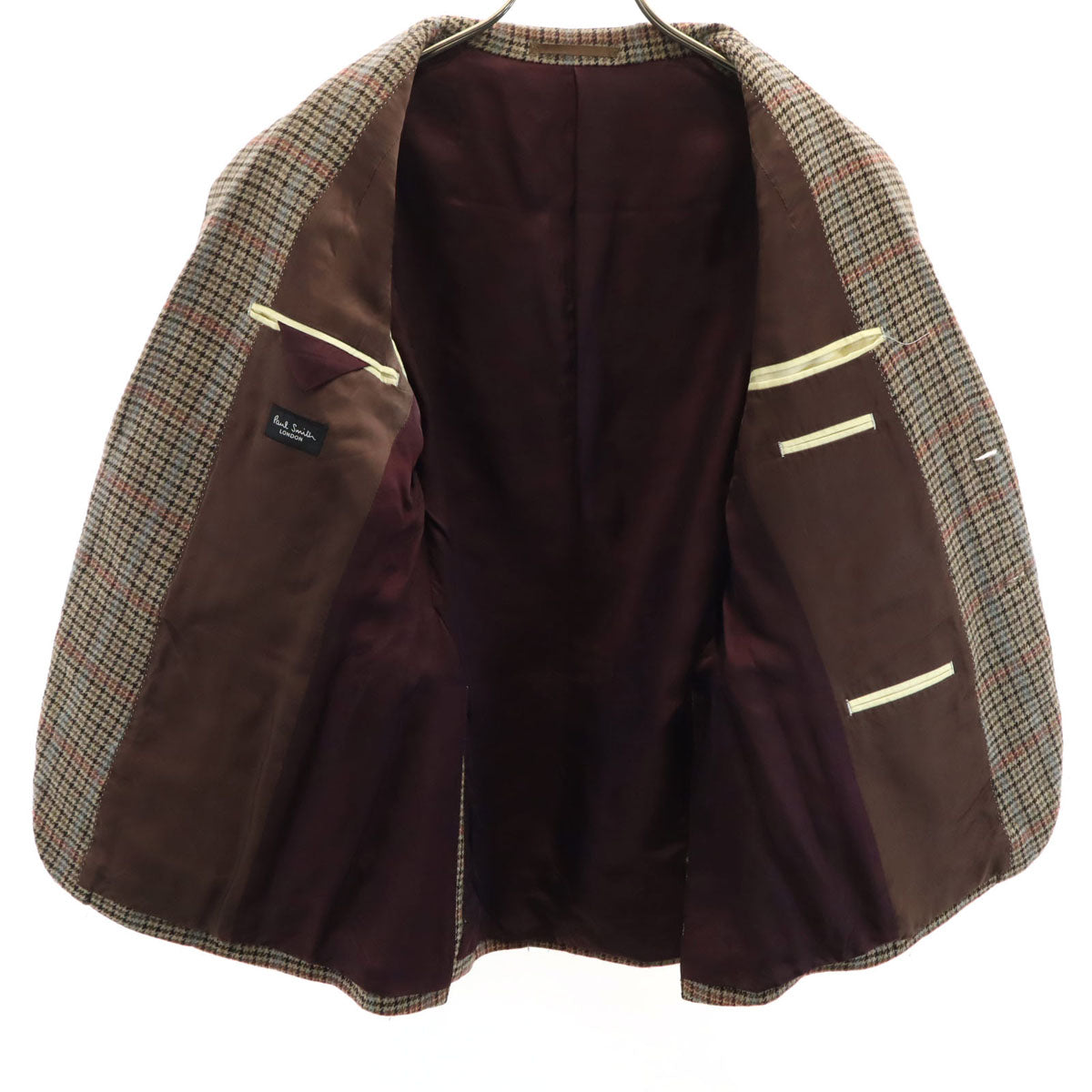 Paul Smith LONDON ポールスミスロンドン 日本製 チェック柄 テーラードジャケット S ベージュ系 メンズ