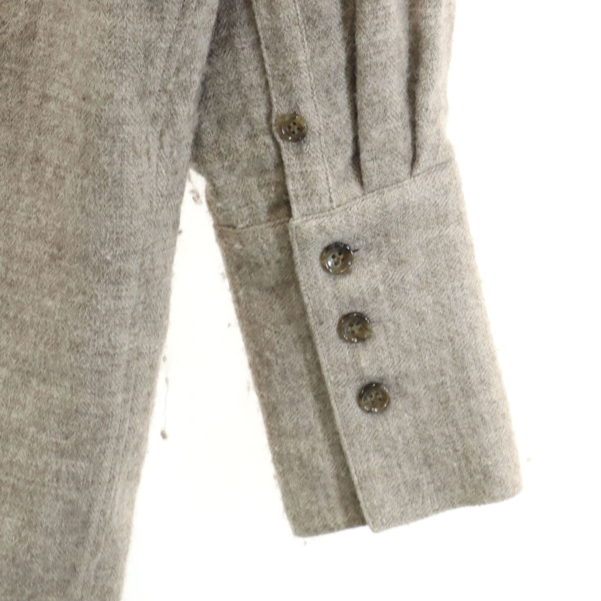 AKIRANAKA アキラナカ 日本製 リネンブレンド ノーカラージャケット 1 グレージュ レディース