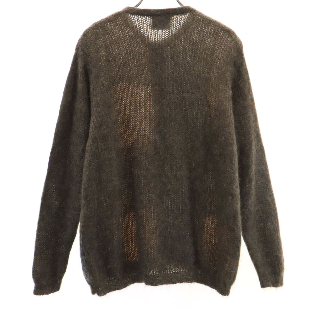 80s イタリア製 ヴィンテージ 長袖 ニットカーディガン ブラウン レディース