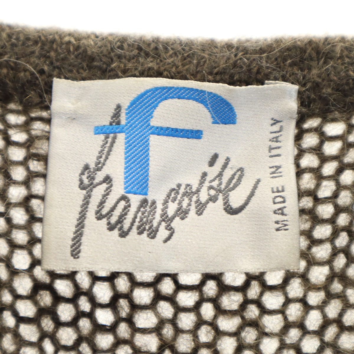 80s イタリア製 ヴィンテージ 長袖 ニットカーディガン ブラウン レディース