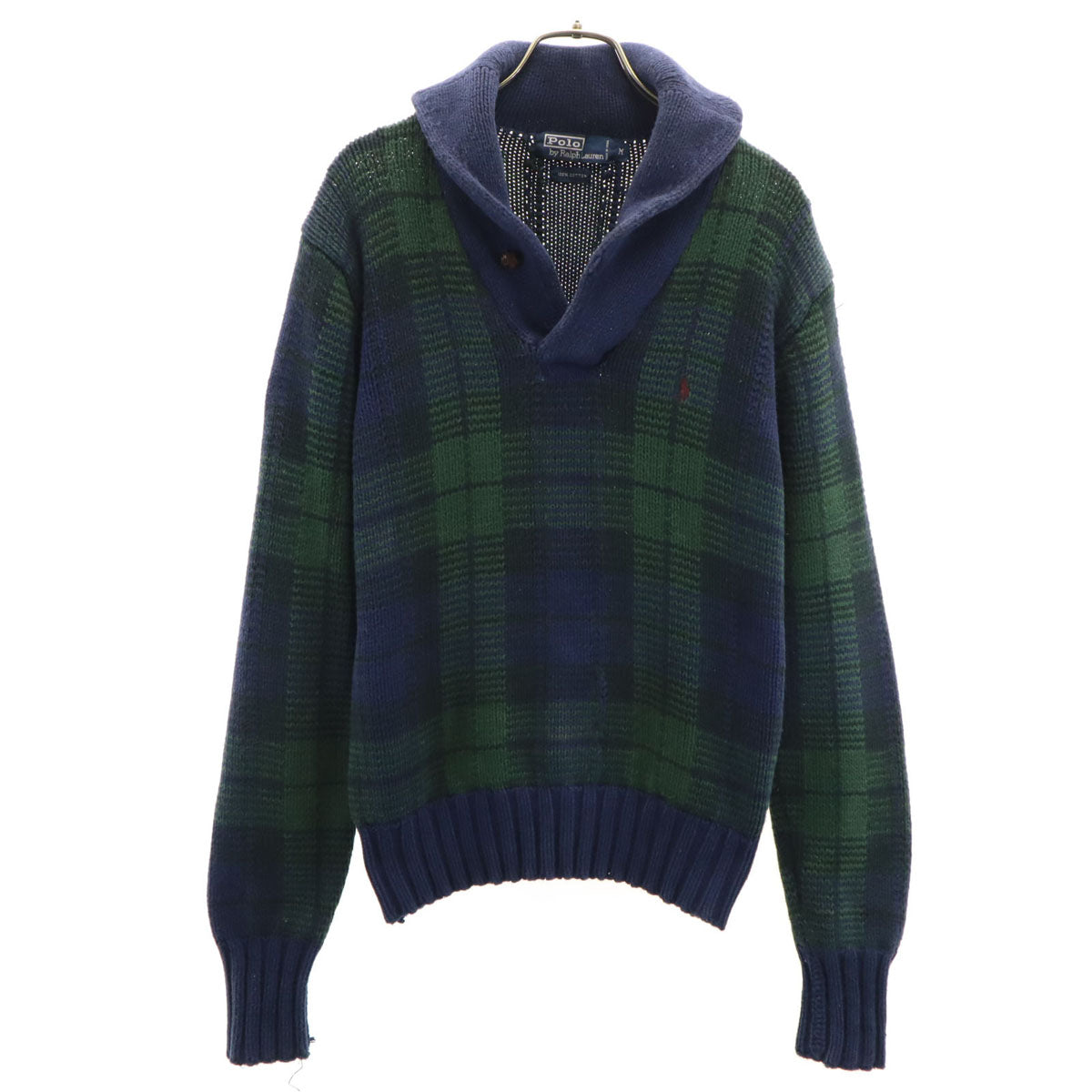 Polo by Ralph Lauren ポロバイラルフローレン 長袖 ニット ポロシャツ M ネイビー系 メンズ