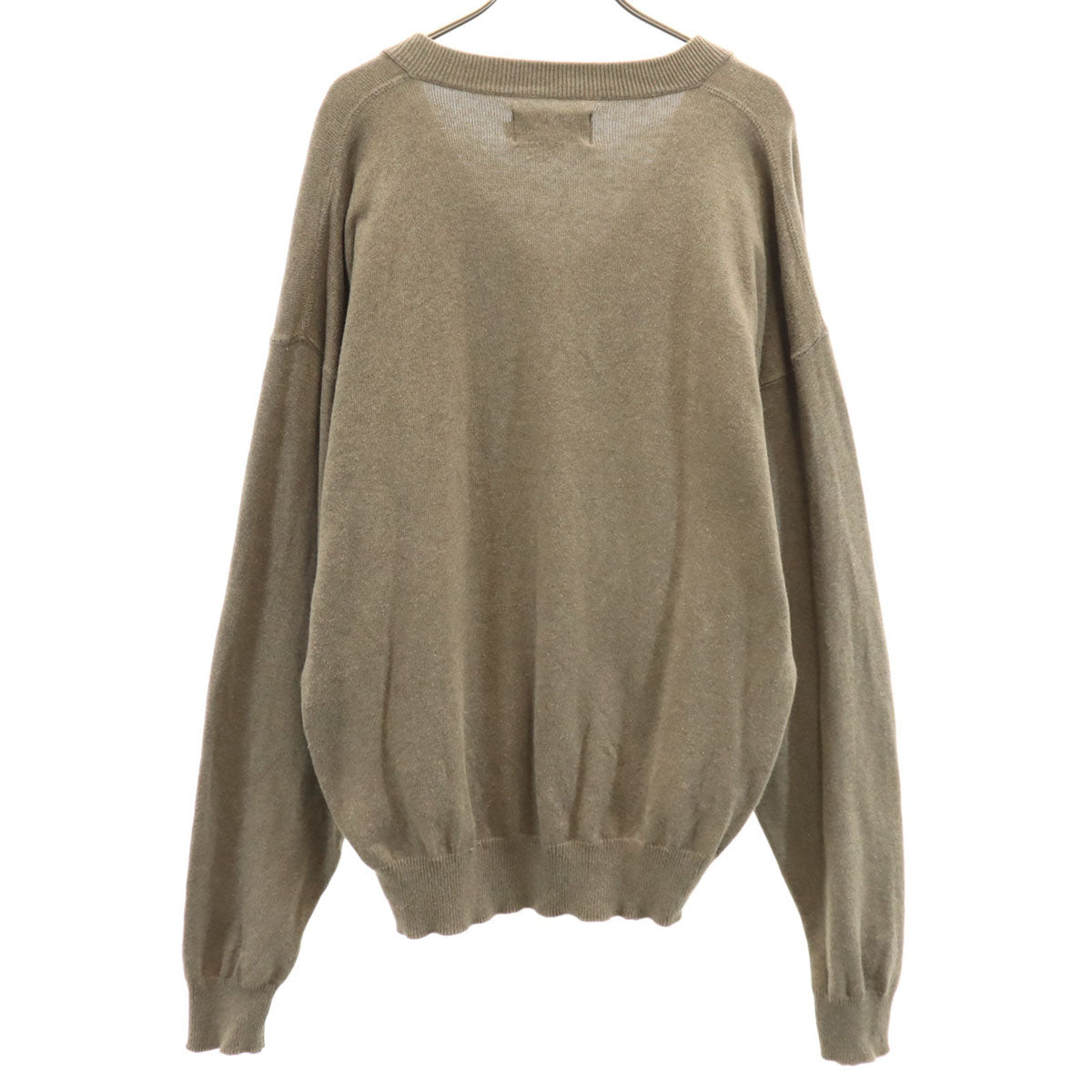 Eddie Bauer エディーバウアー 90s オールド 黒タグ 長袖 Vネック コットン セーター M ベージュ ニット アウトドア メンズ