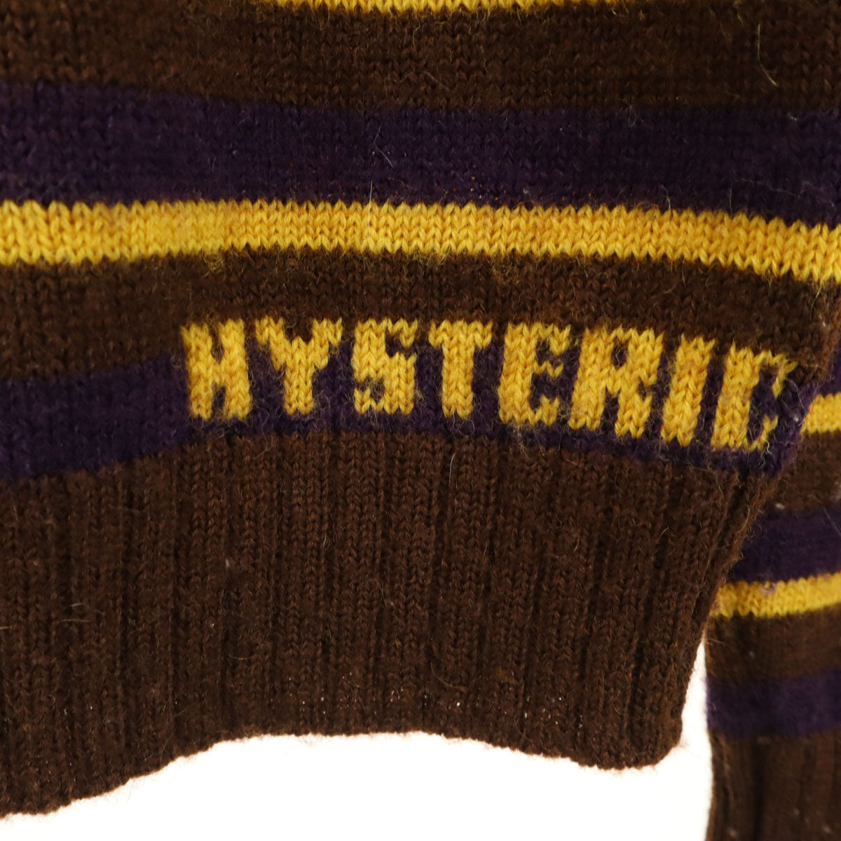 HYSTERIC GLAMOUR ヒステリックグラマー ウール 100% ボーダー柄 長袖 セーター S ブラウン系 ニット メンズ