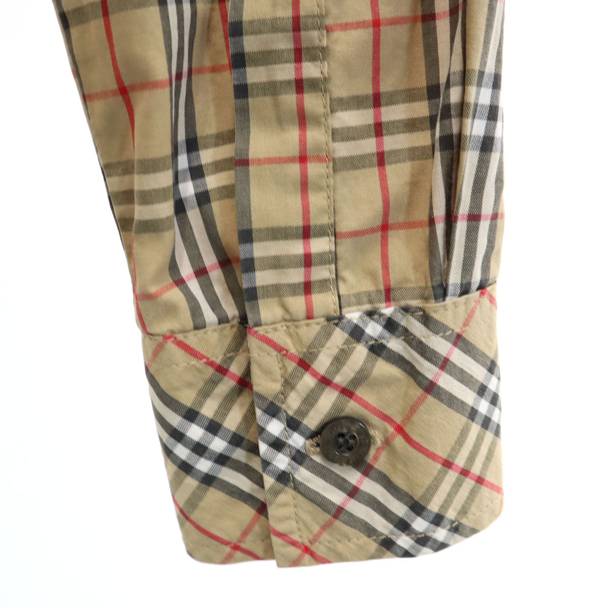 BURBERRY BLUE LABEL バーバリーブルーレーベル 90s オールド ノバチェック柄 長袖 コットンシャツ 38 ベージュ 三陽商会 レディース