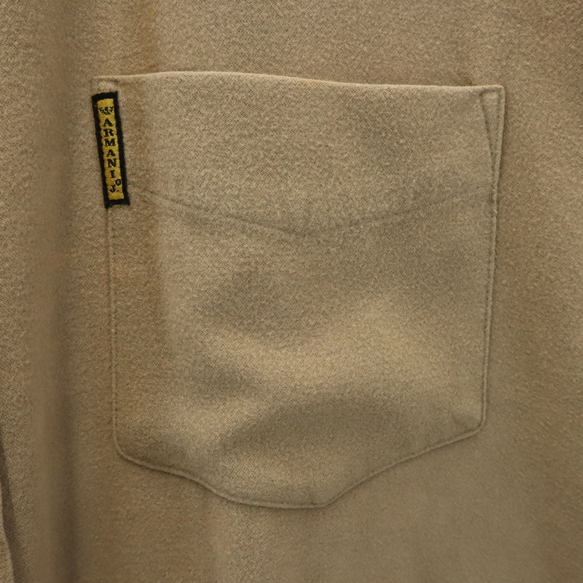 ARMANI JEANS アルマーニジーンズ 90s イタリア製 オールド 長袖 ネルシャツ L ベージュ メンズ