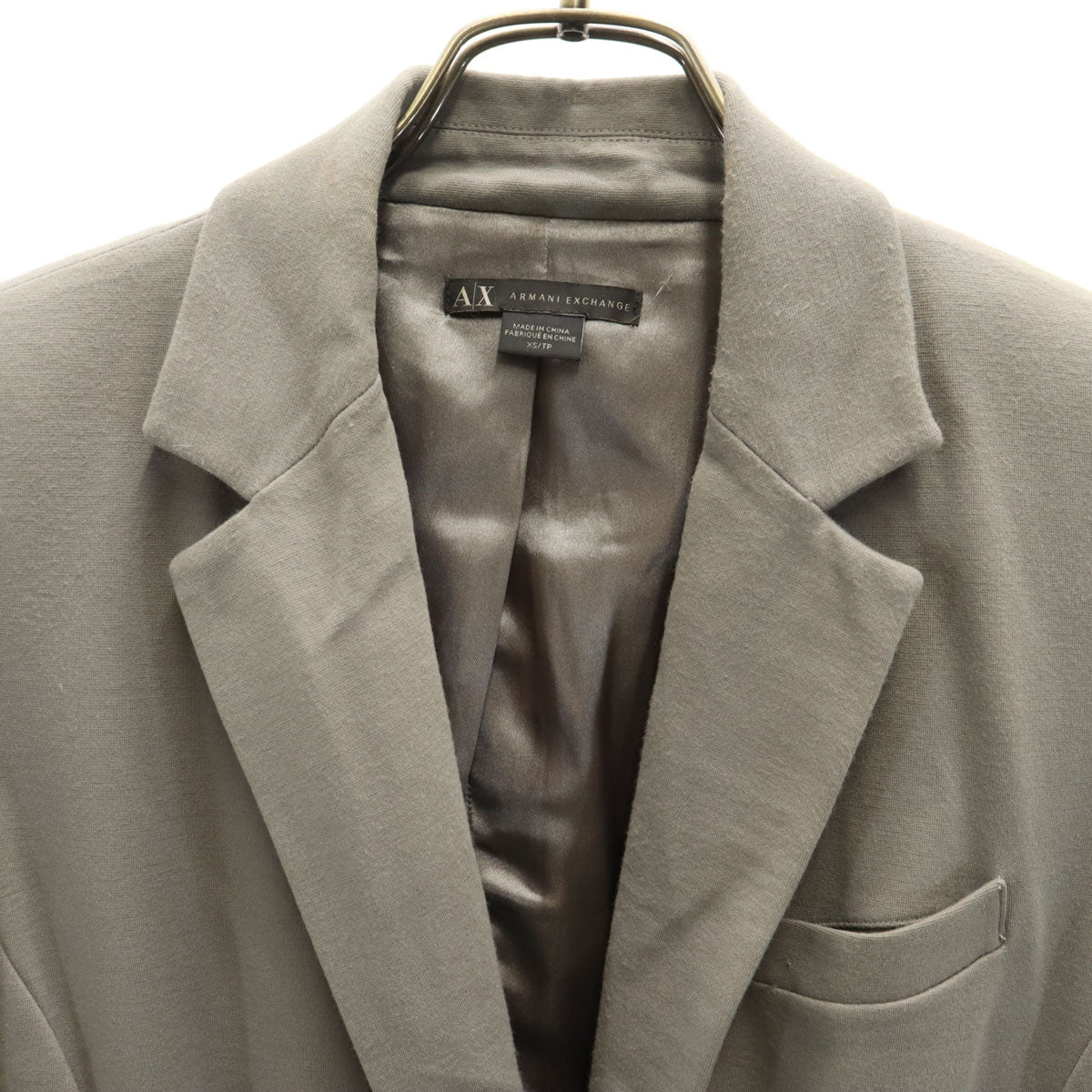 ARMANI EXCHANGE アルマーニエクスチェンジ テーラードジャケット XS グレー ストレッチ レディース