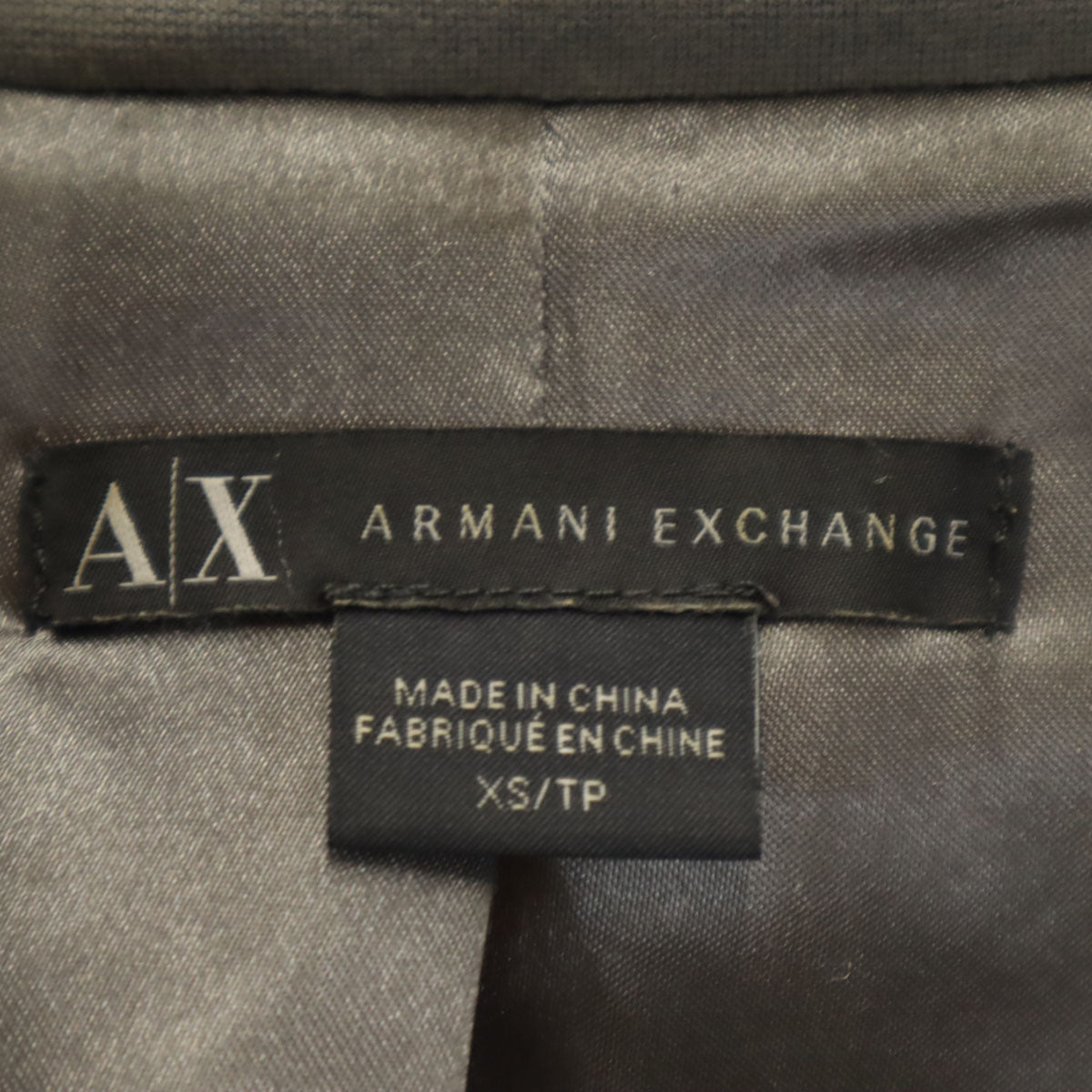 ARMANI EXCHANGE アルマーニエクスチェンジ テーラードジャケット XS グレー ストレッチ レディース