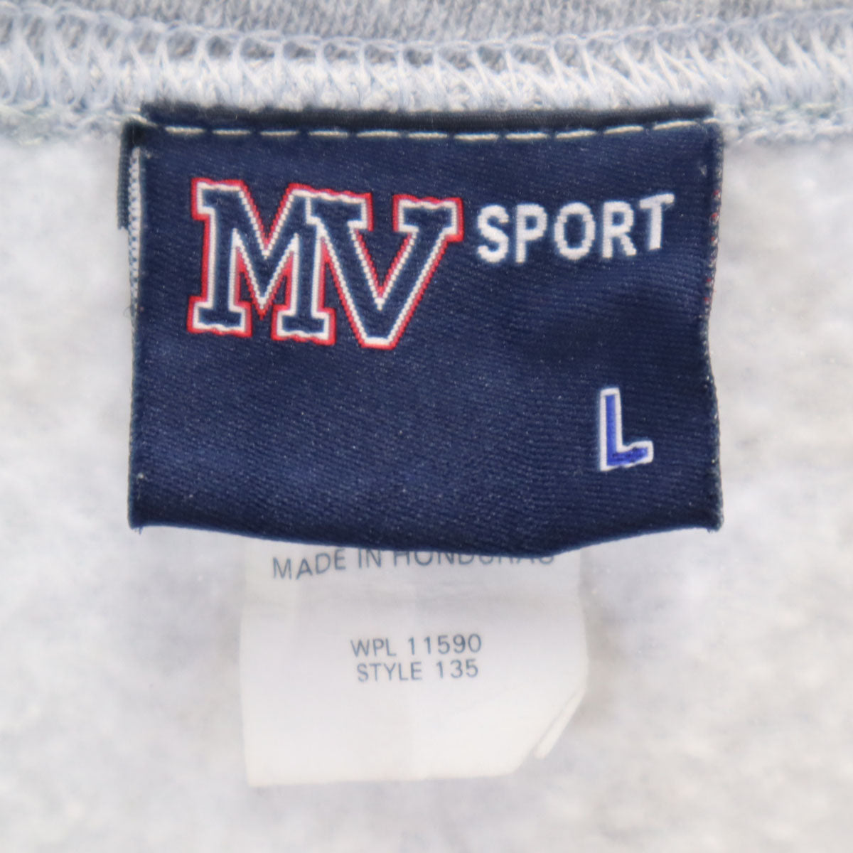 MV SPORT エムブイスポーツ バックプリント 長袖 トレーナー L グレー系 スウェット 裏起毛 メンズ