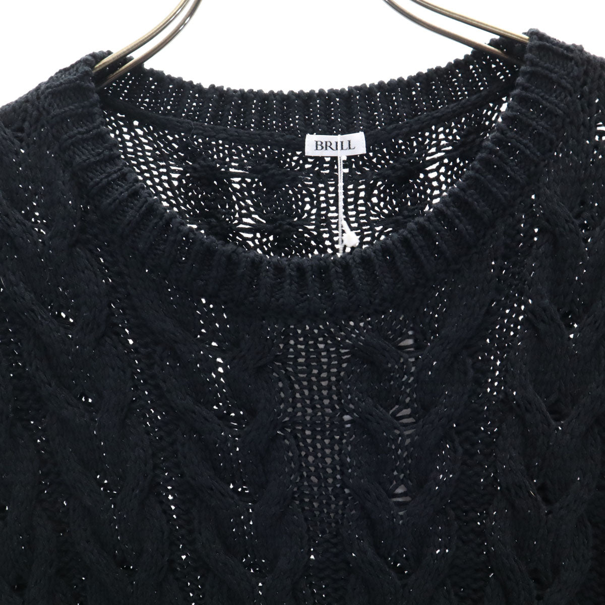未使用 BRILL ブリル ケーブル編み ベスト F ブラック系 ニット メンズ
