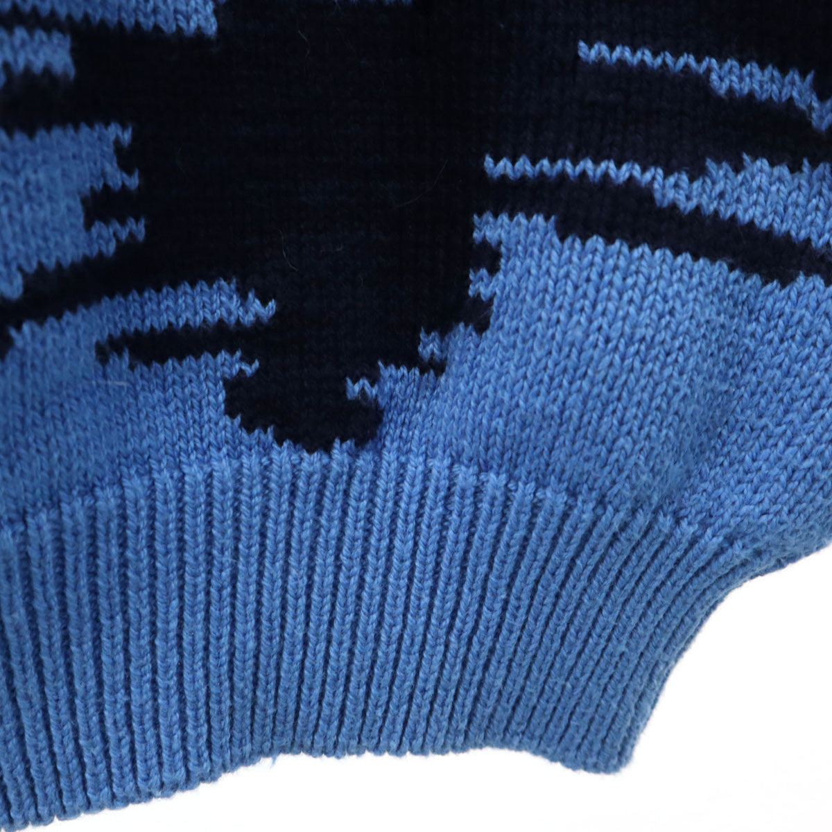 NAUTICA ノーティカ 90s オールド 総柄 長袖 セーター M 水色 ニット メンズ