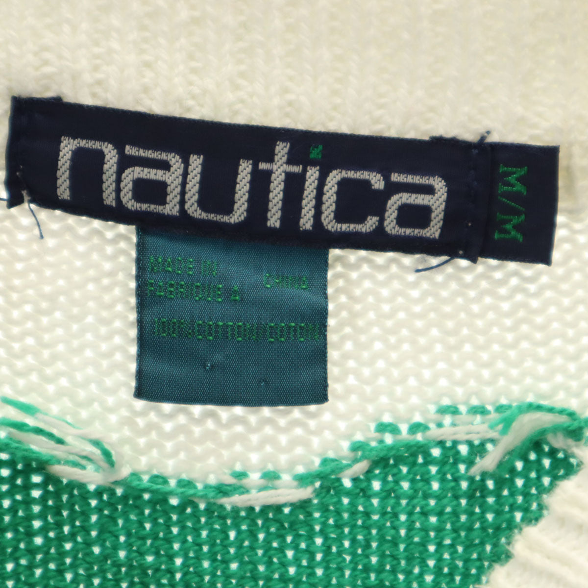 NAUTICA ノーティカ 90s オールド 総柄 長袖 セーター M 水色 ニット メンズ