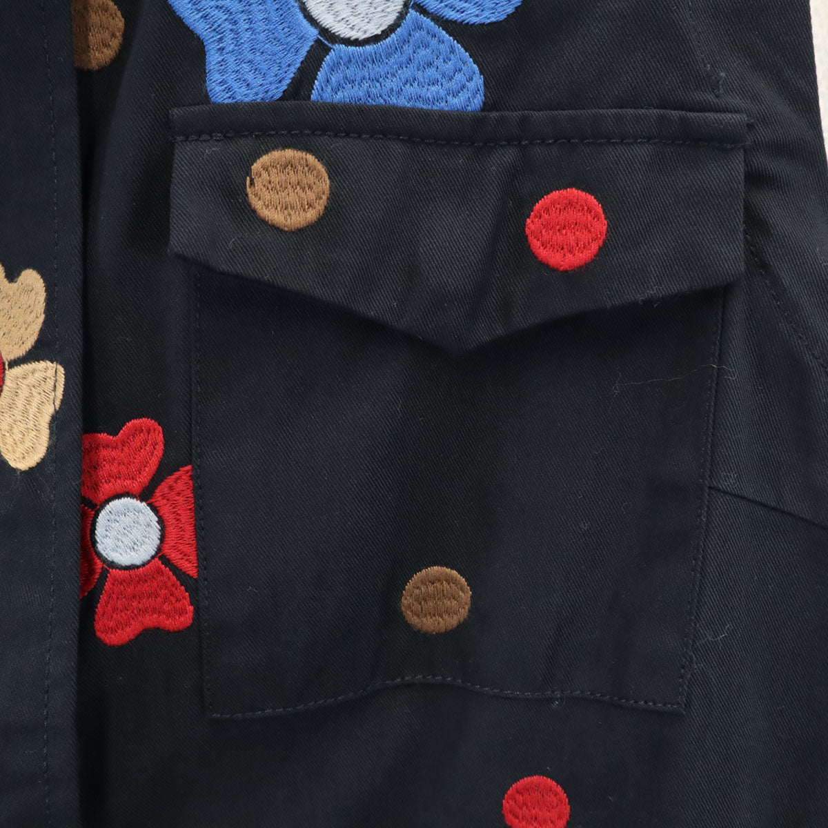 Desigual デシグアル 総柄 2WAY ニット切替 ジャケット 42 ネイビー レディース