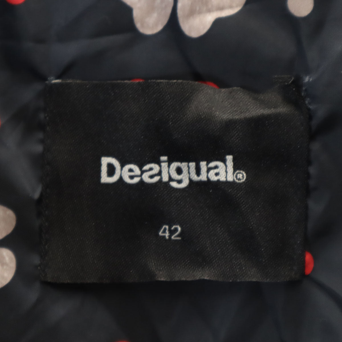 Desigual デシグアル 総柄 2WAY ニット切替 ジャケット 42 ネイビー レディース