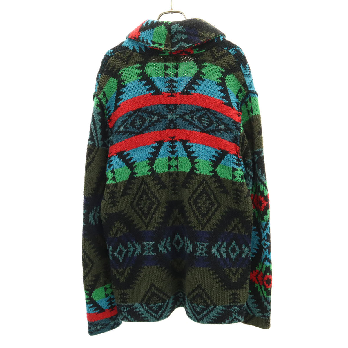 DENIMU&SUPPLY RALPH LAUREN デニムアンドサプライ ラルフローレン ネイティブ柄 長袖 ショールカラー カウチン ニットカーディガン S メンズ