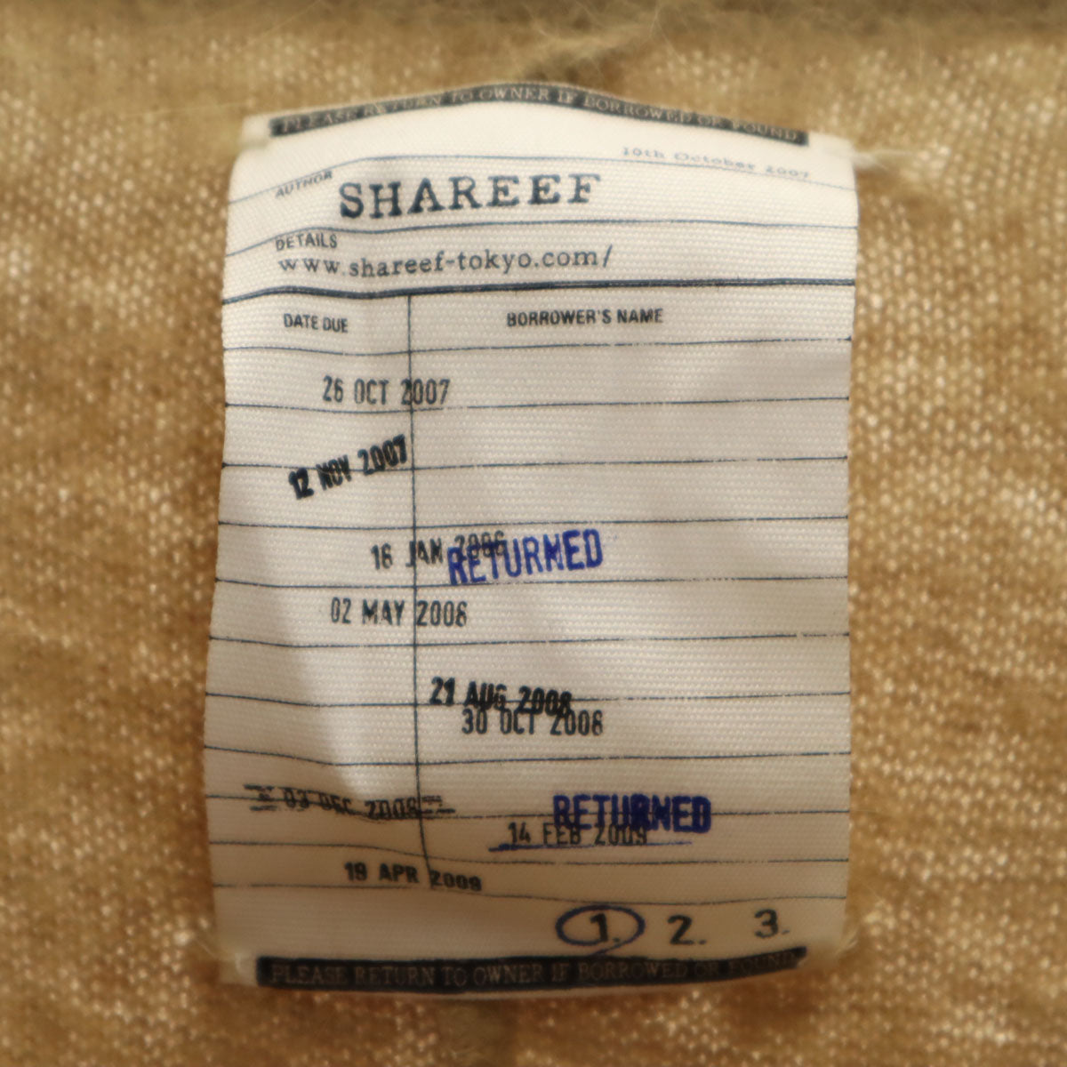 SHAREEF シャリーフ 日本製 アンゴラブレンド 長袖 セーター 1 ベージュ系 ニット メンズ