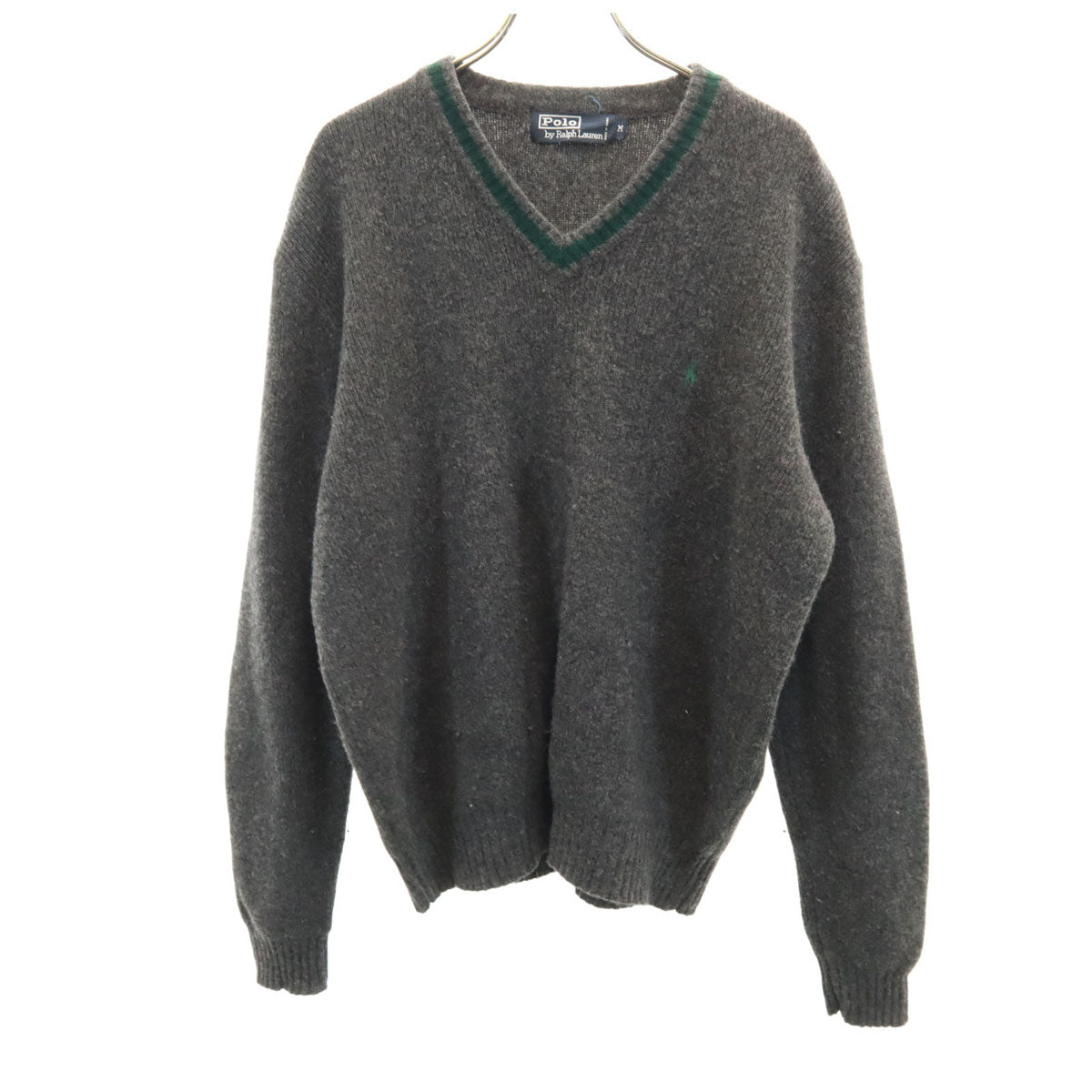 Polo by Ralph Lauren ポロバイラルフローレン 長袖 Vネック セーター M グレー ニット メンズ