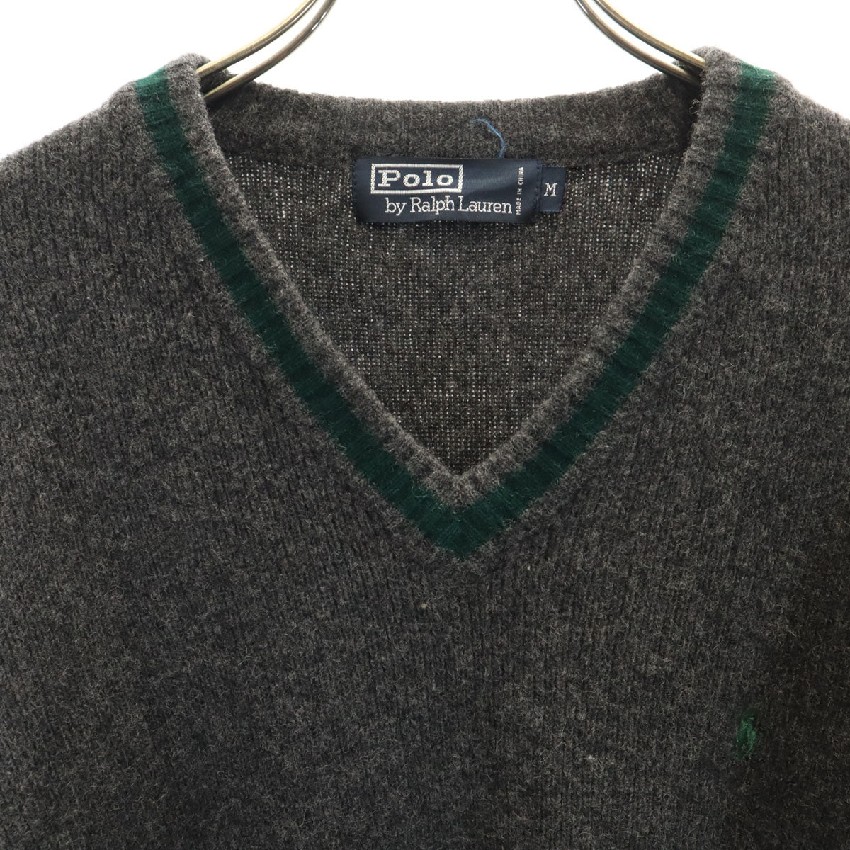 Polo by Ralph Lauren ポロバイラルフローレン 長袖 Vネック セーター M グレー ニット メンズ