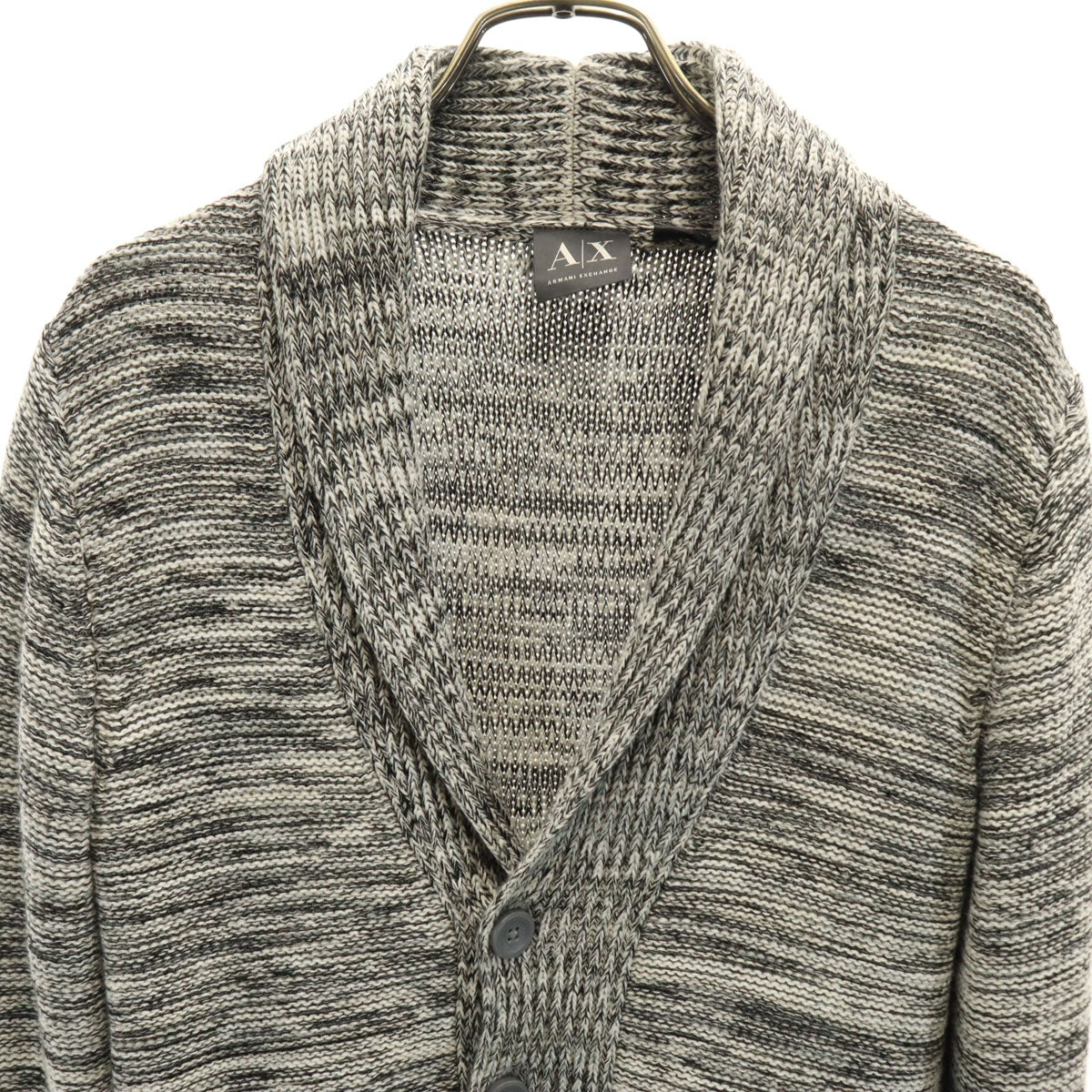 ARMANI EXCHANGE アルマーニエクスチェンジ 長袖 ショールカラー ニットカーディガン XS ライトグレー系 メンズ