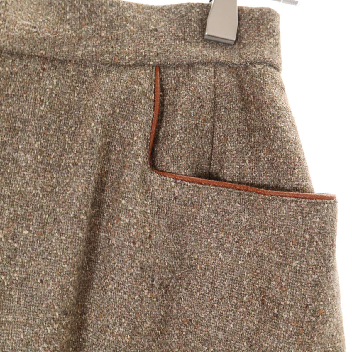 Christian Dior SPORTS クリスチャンディオールスポーツ 90s オールド ツイード スカートスーツ 上下 セットアップ L アッシュブラウン レディース