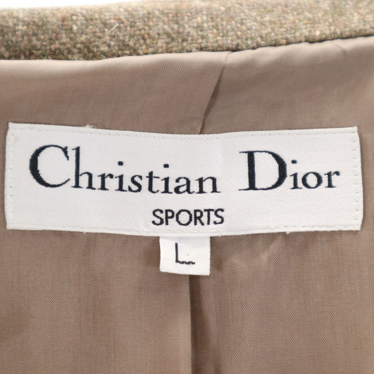 Christian Dior SPORTS クリスチャンディオールスポーツ 90s オールド ツイード スカートスーツ 上下 セットアップ L アッシュブラウン レディース
